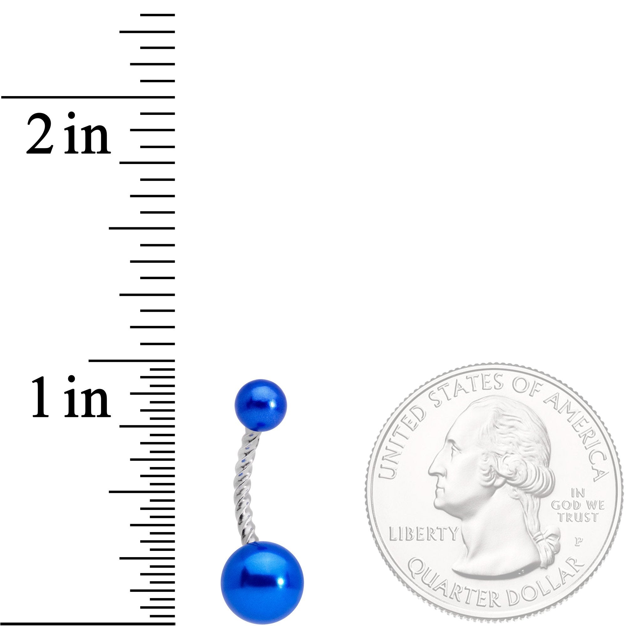 Blue Pearlescent Totally Twisted Belly Ring