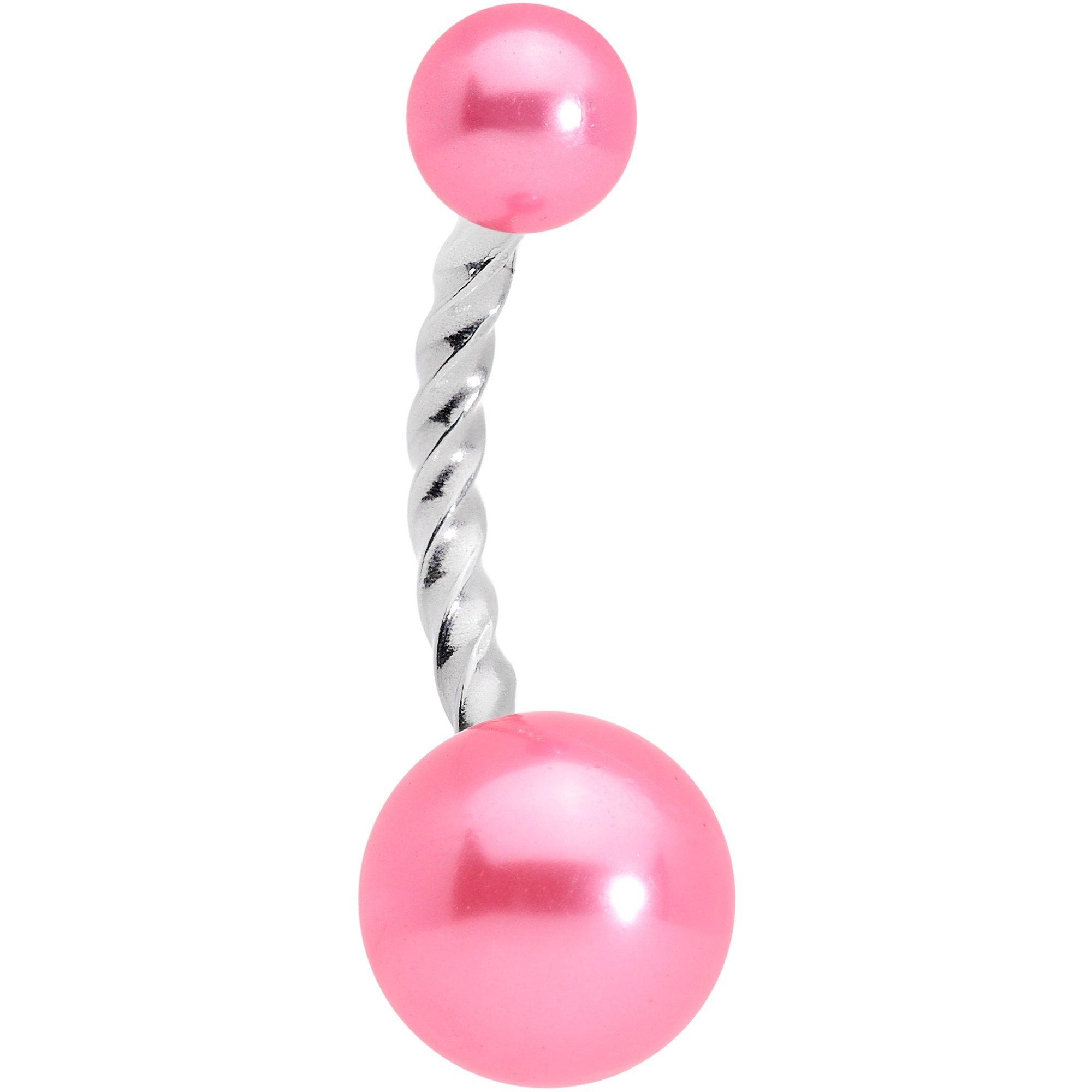 Pink Pearlescent Totally Twisted Belly Ring