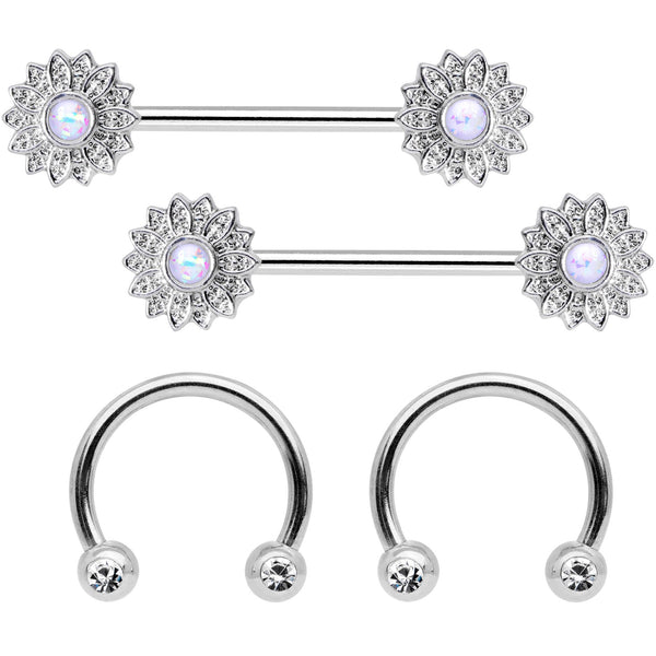 Clip On Fake Nipple Ring Set - Pink, Blue or Clear