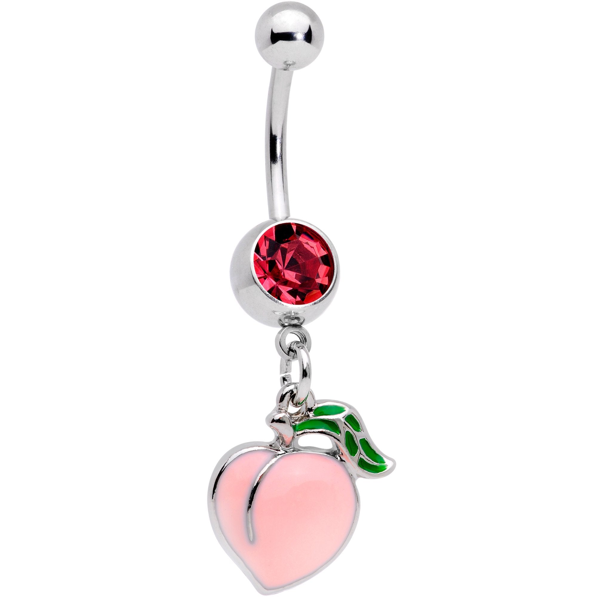 Pink Gem Sweet Sweet Pink Peach Dangle Belly Ring