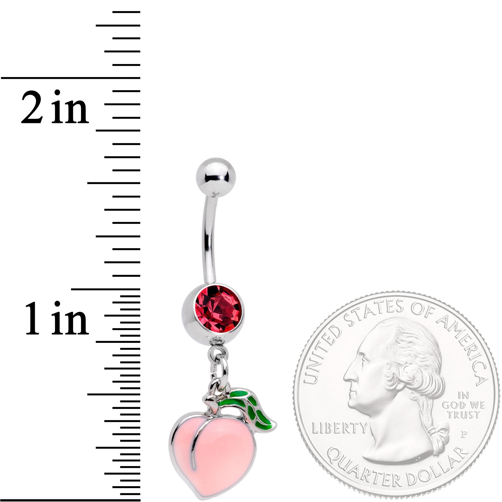 Pink Gem Sweet Sweet Pink Peach Dangle Belly Ring