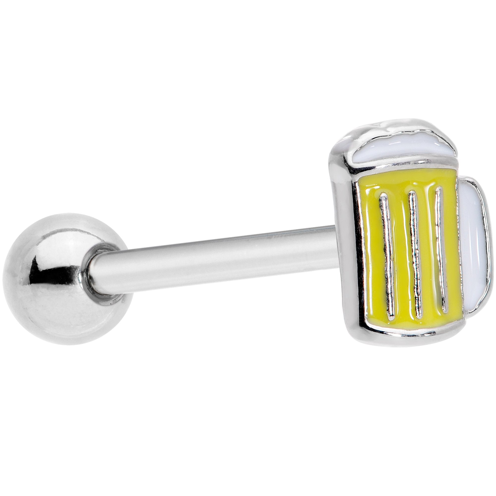 St Patricks Day Frosty Mug of Beer Barbell Tongue Ring