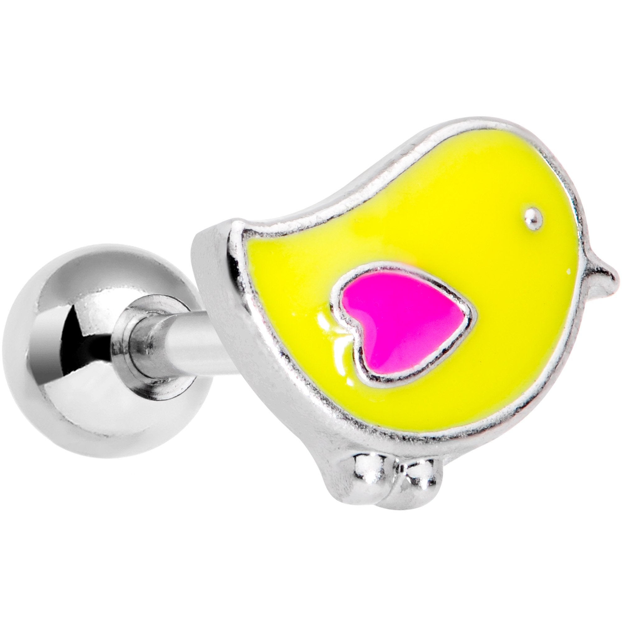 16 Gauge 1/4 Yellow Easter Chick Cartilage Tragus Earring