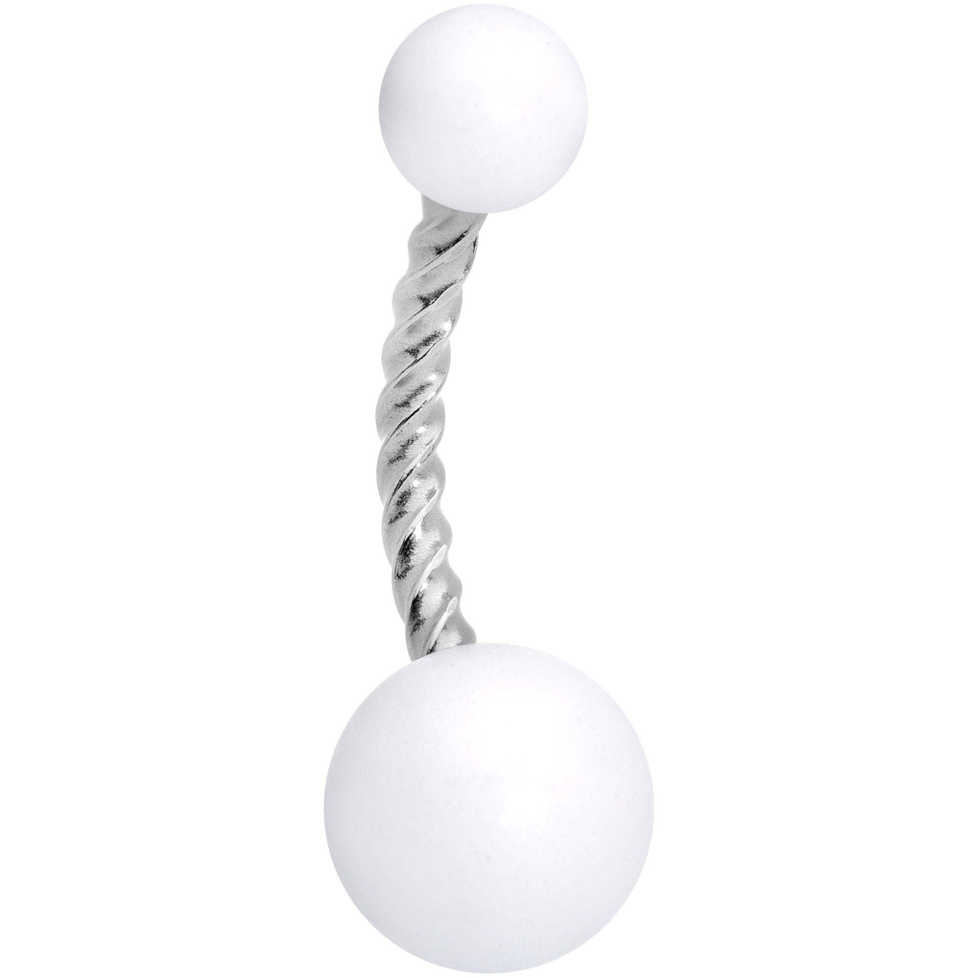 White Glow in the Dark Totally Twisted Belly Ring