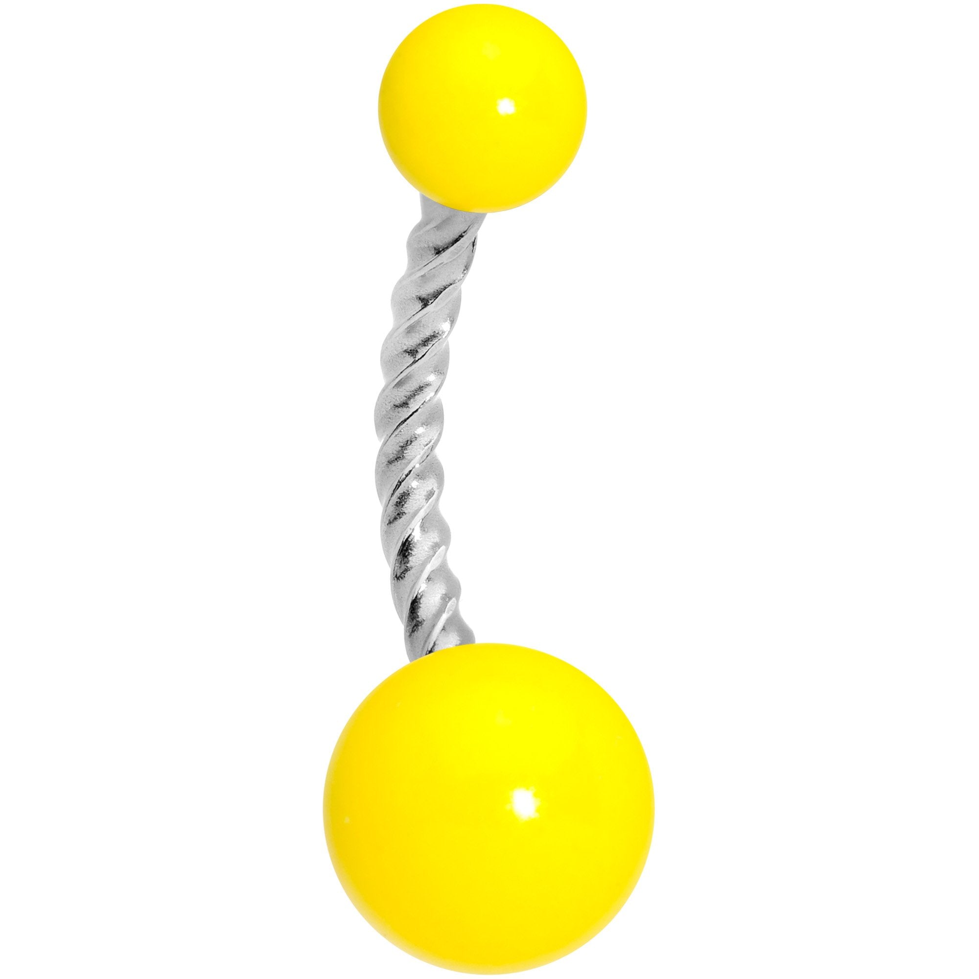 Yellow Glow in the Dark Totally Twisted Belly Ring