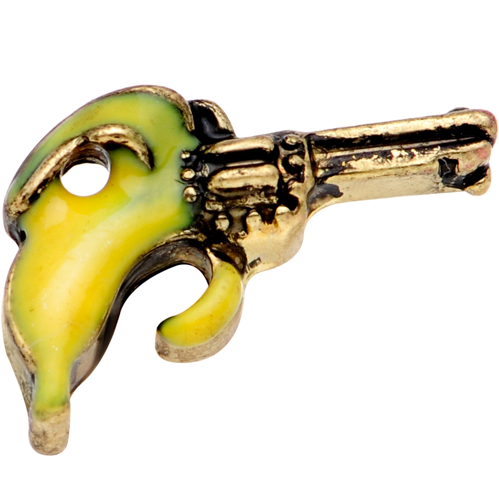 16 Gauge 1/4 Gold Tone Banana Peel Gun Cartilage Tragus Earring