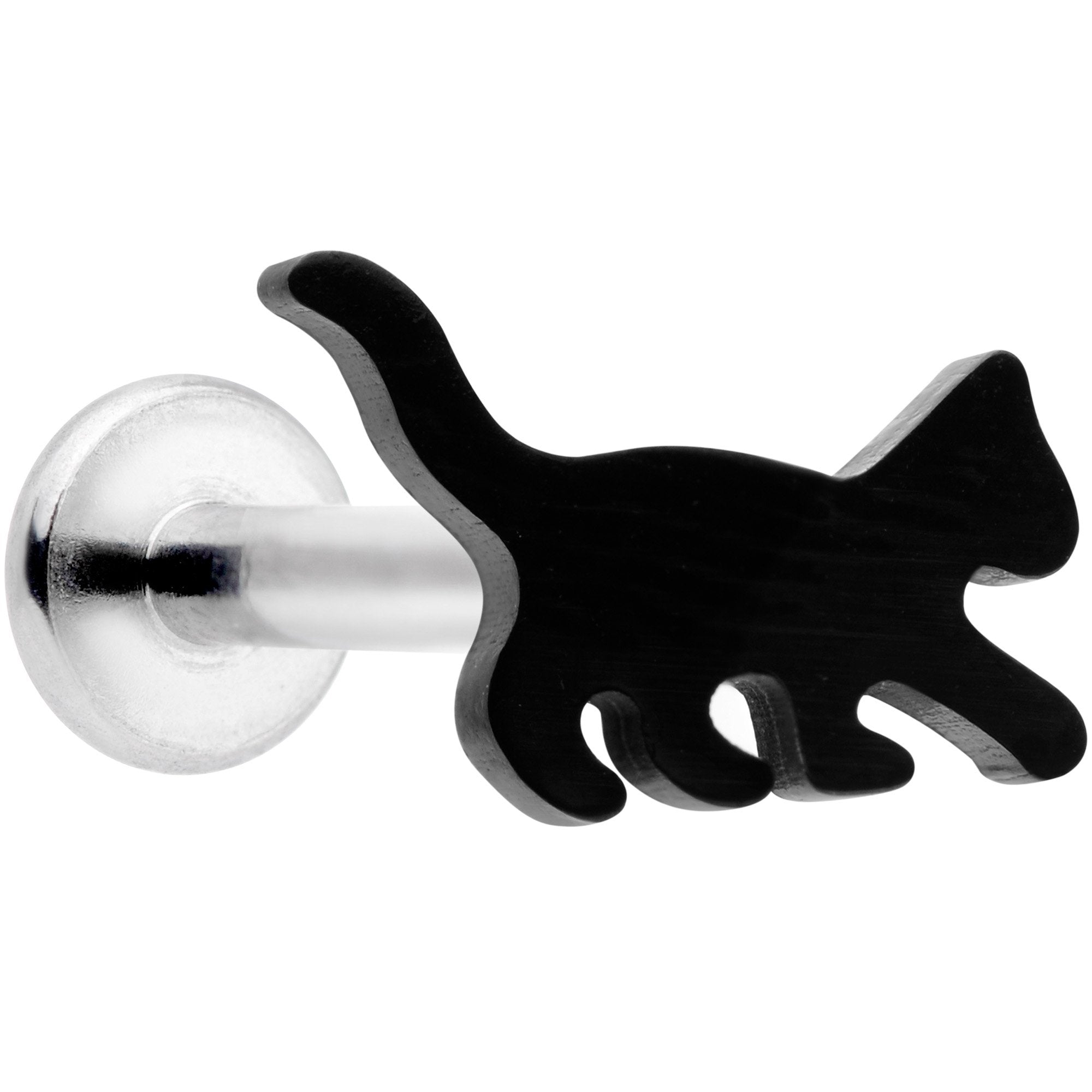 16 Gauge 5/16 Black Cat Internally Threaded Labret Tragus