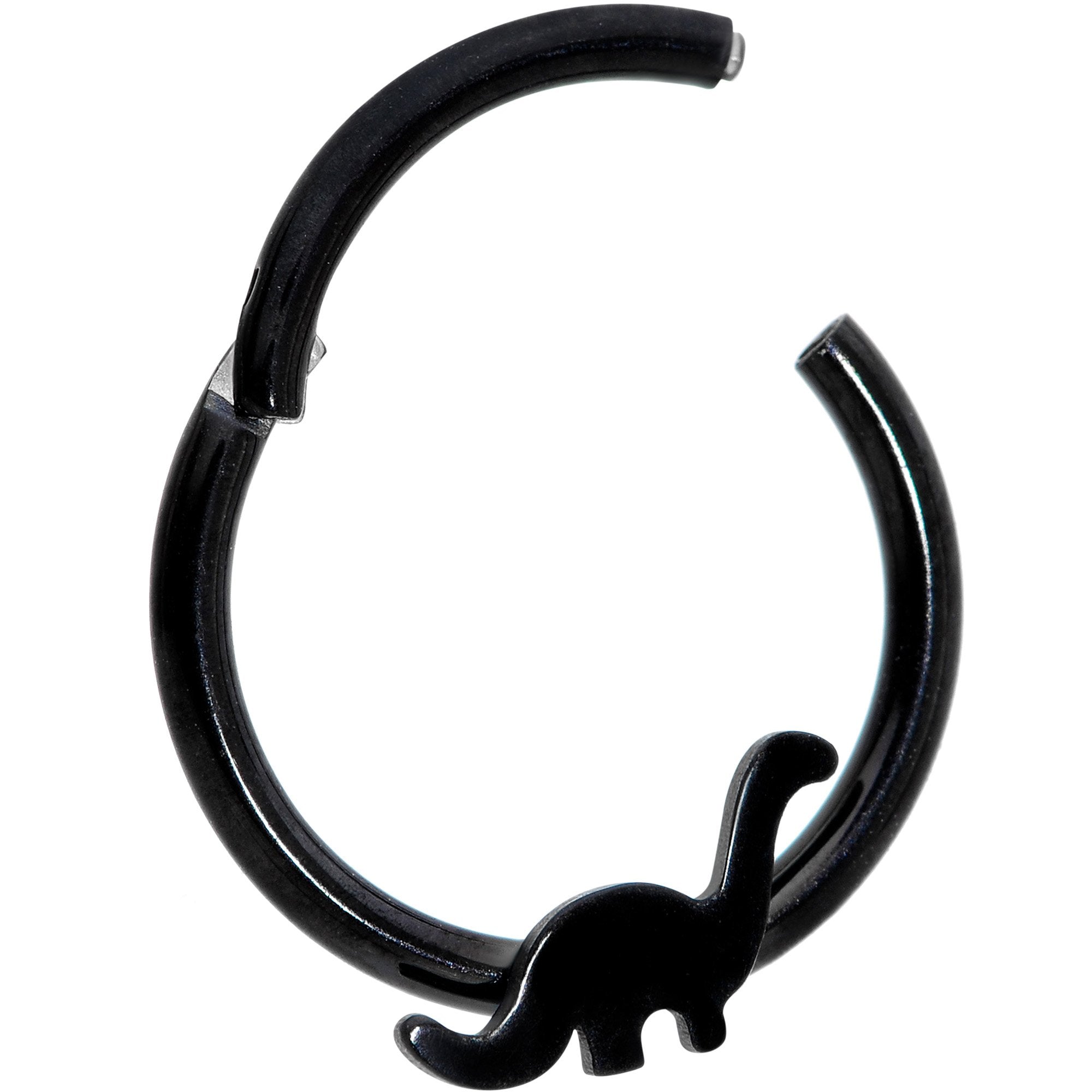 16 Gauge 3/8 Black Brontosaurus Dinosaur Hinged Segment Ring