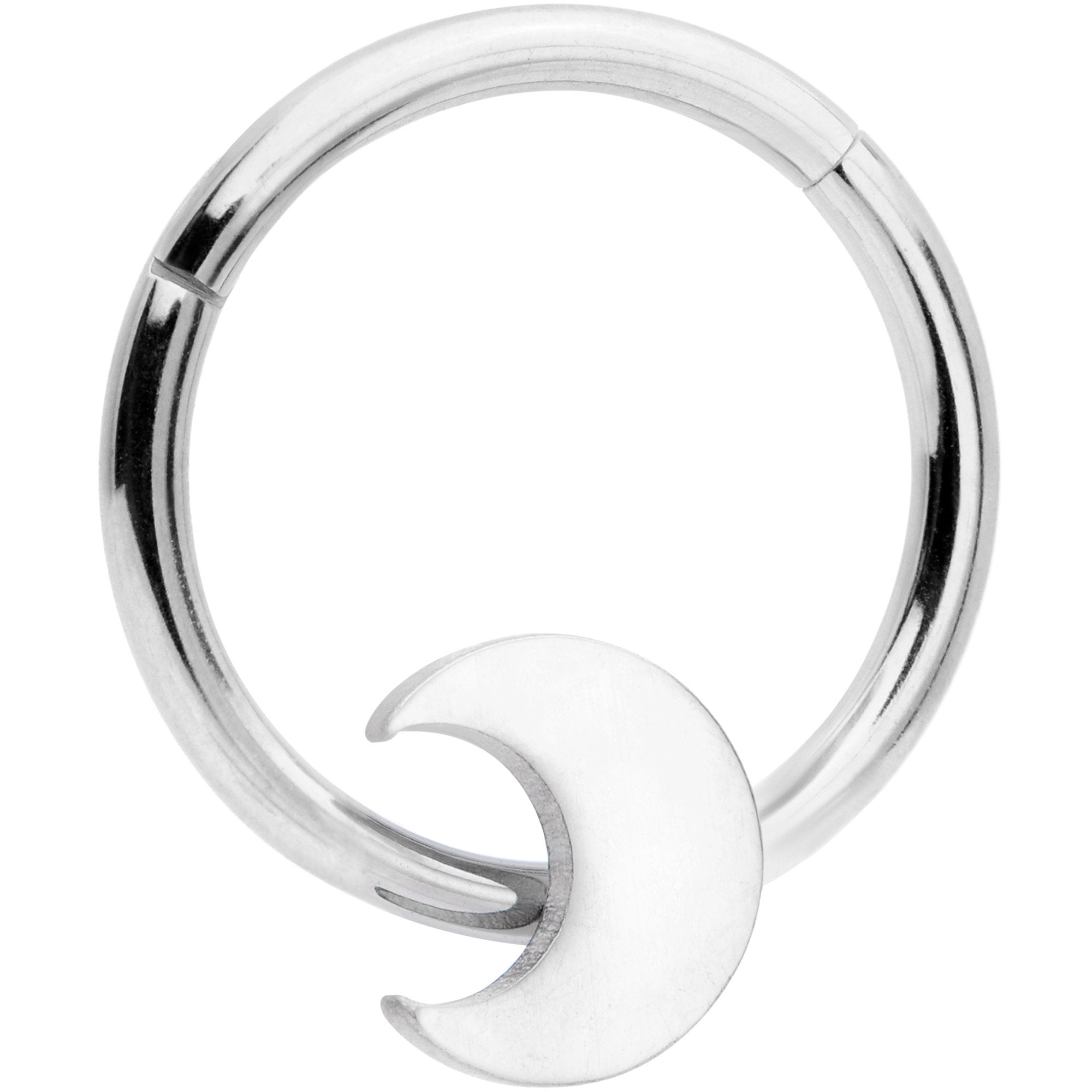 16 Gauge 3/8 Crescent Moon Hinged Segment Ring