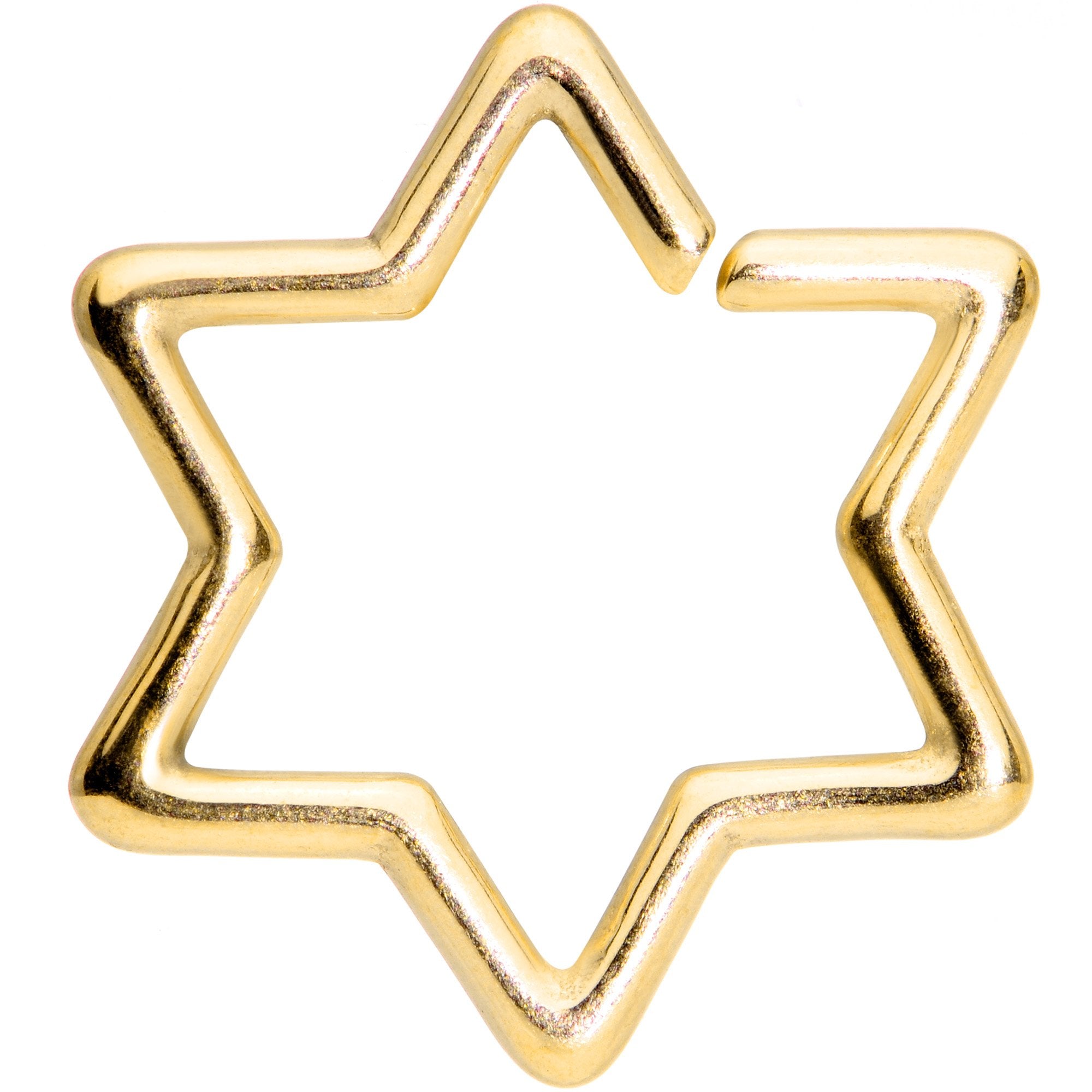 16 Gauge 5/16 Gold Tone Star of David Hexagram Closure Ring