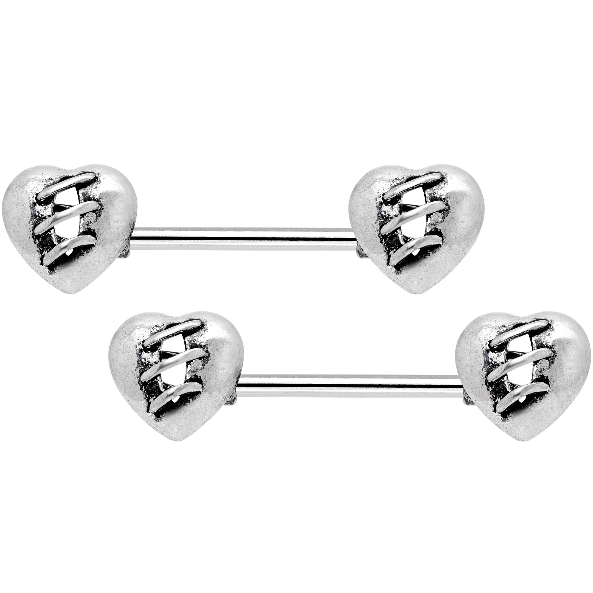 14 Gauge 9/16 Heal My Heart Barbell Nipple Rings