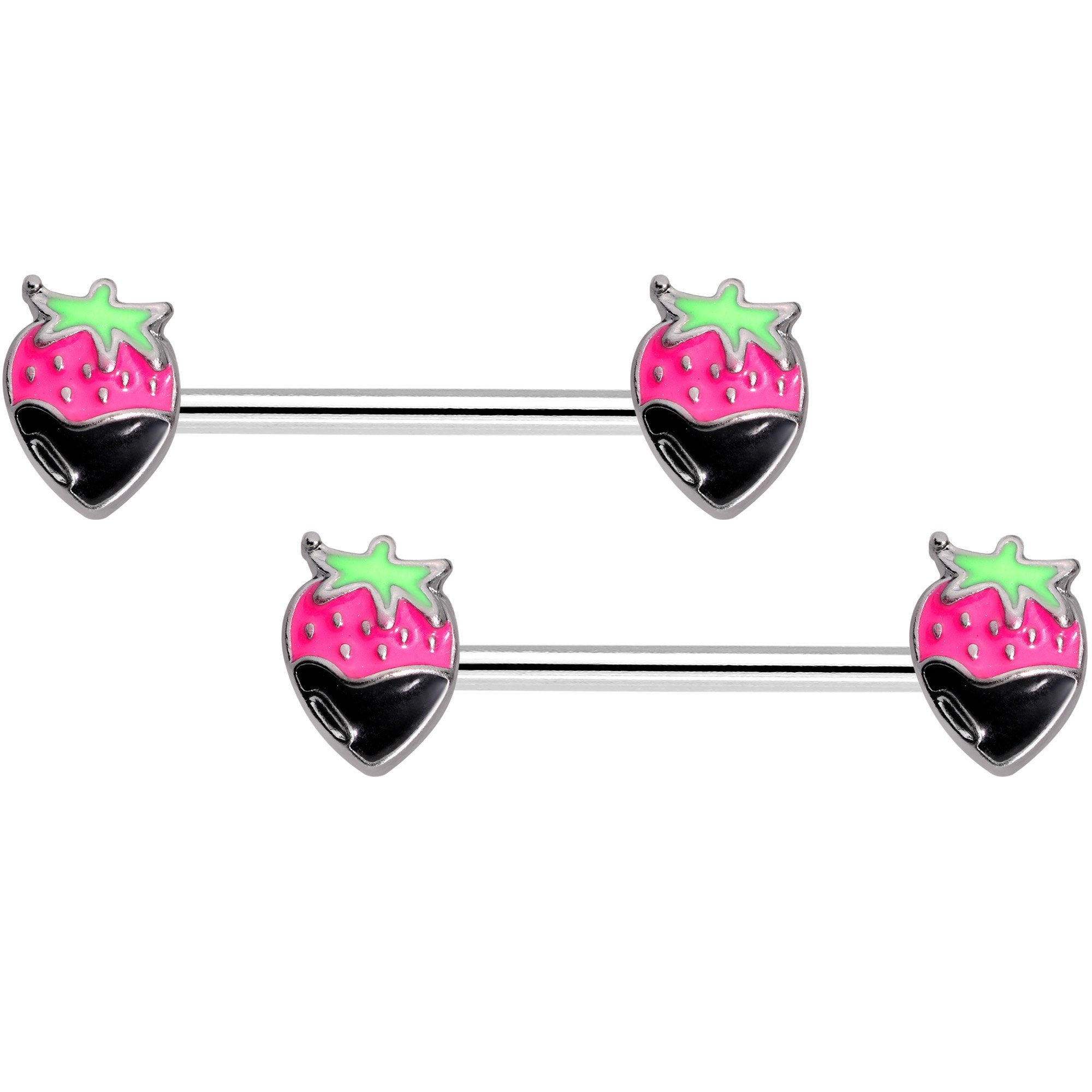 14 Gauge 9/16 Chocolate Berry Barbell Nipple Ring Set