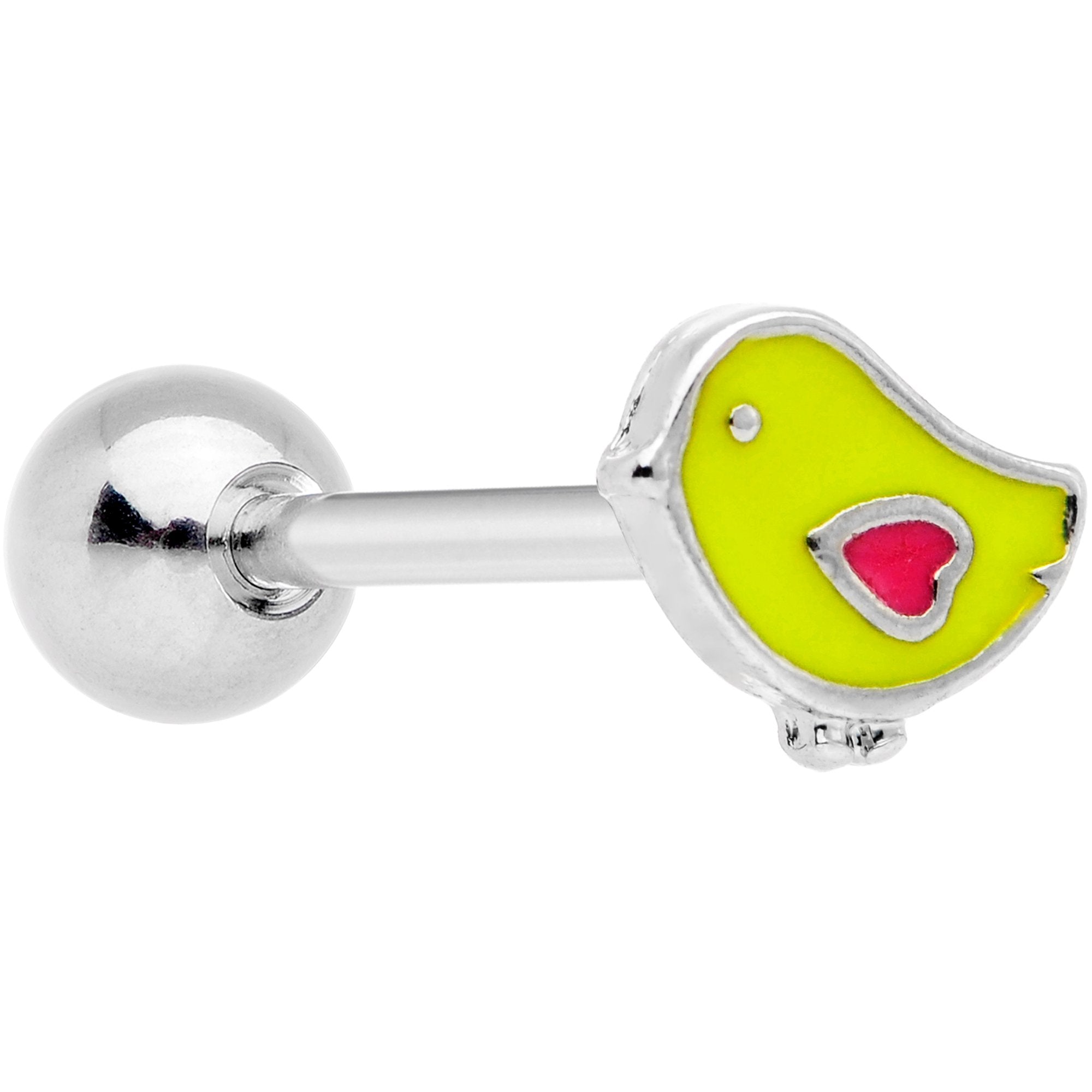 Yellow Pink Easter Chick Barbell Tongue Ring