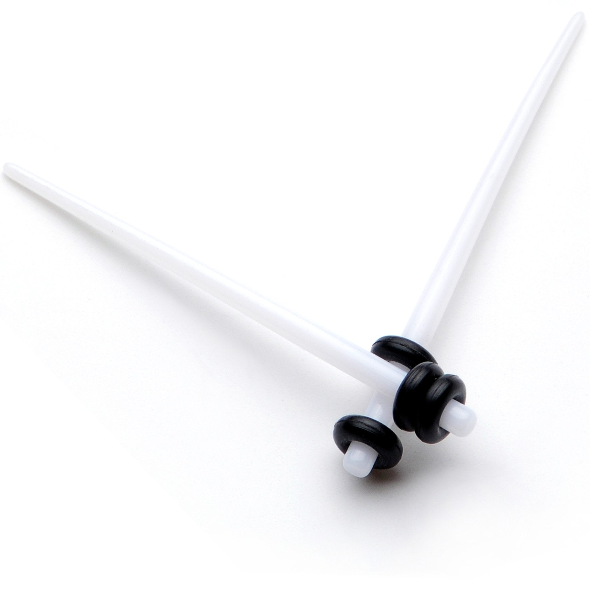 White Acrylic Straight Taper Set Available in Sizes  14 Gauge to 00 Gauge