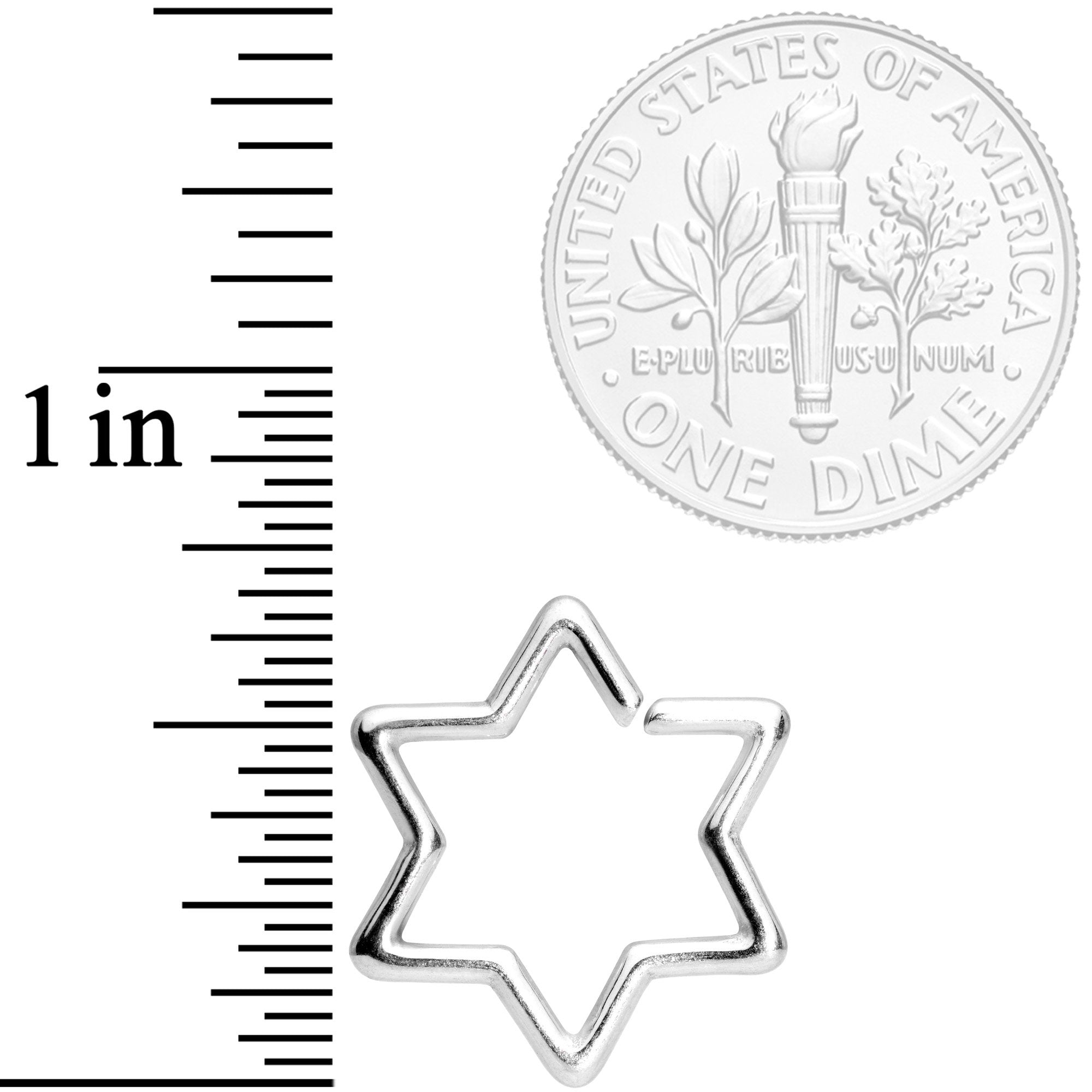 16 Gauge 5/16 Hexagram Star of David Closure Ring