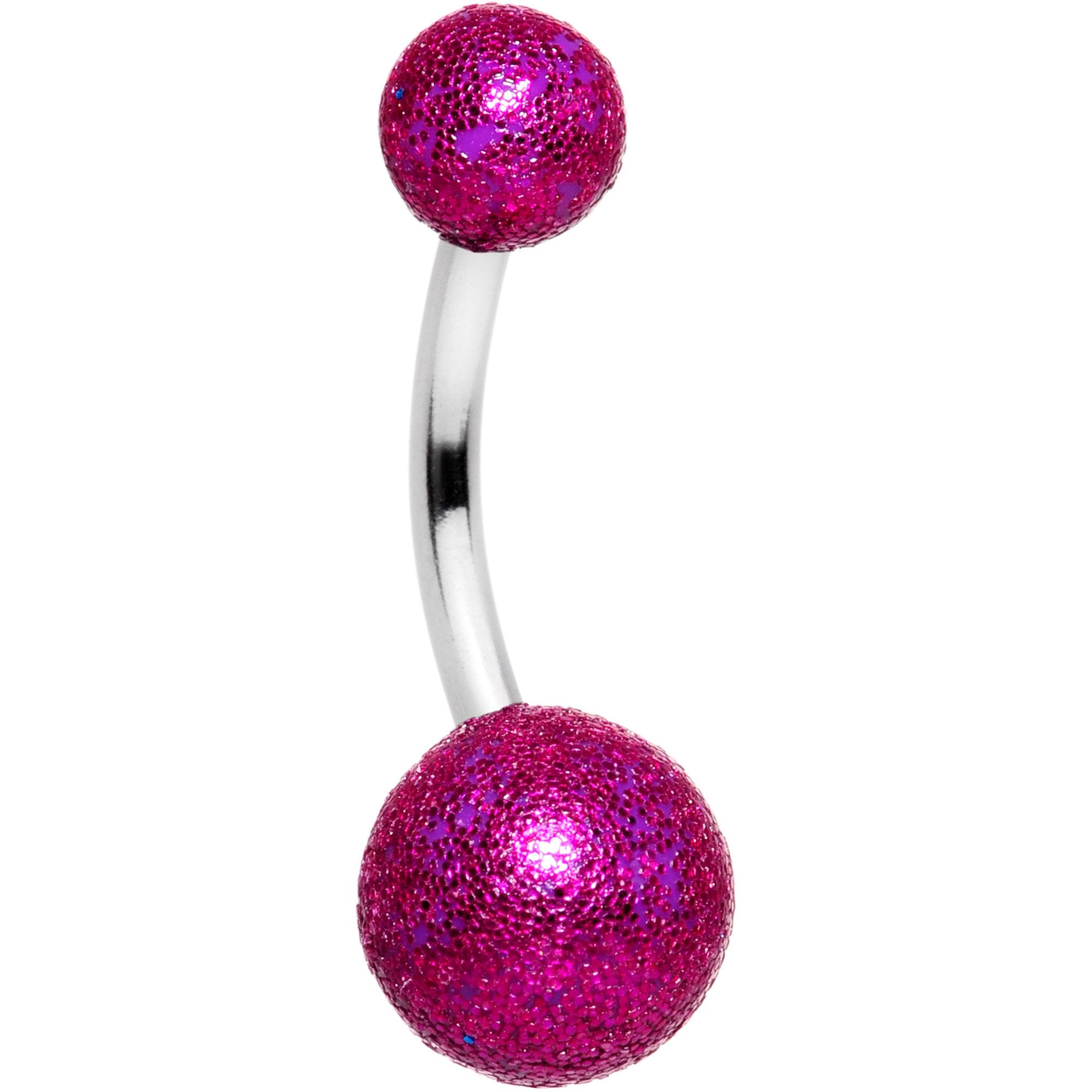 Hot Pink Sandblasted Belly Ring