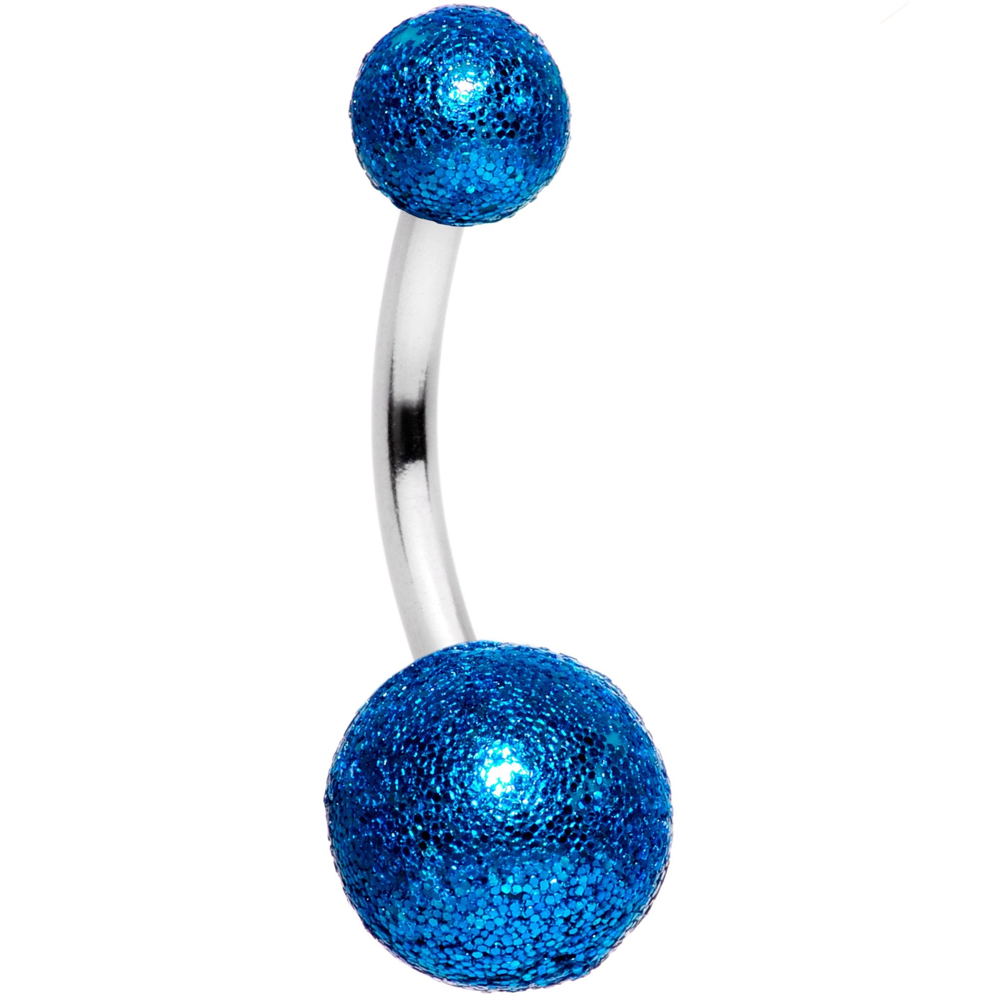 Bright Blue Sandblasted Belly Ring