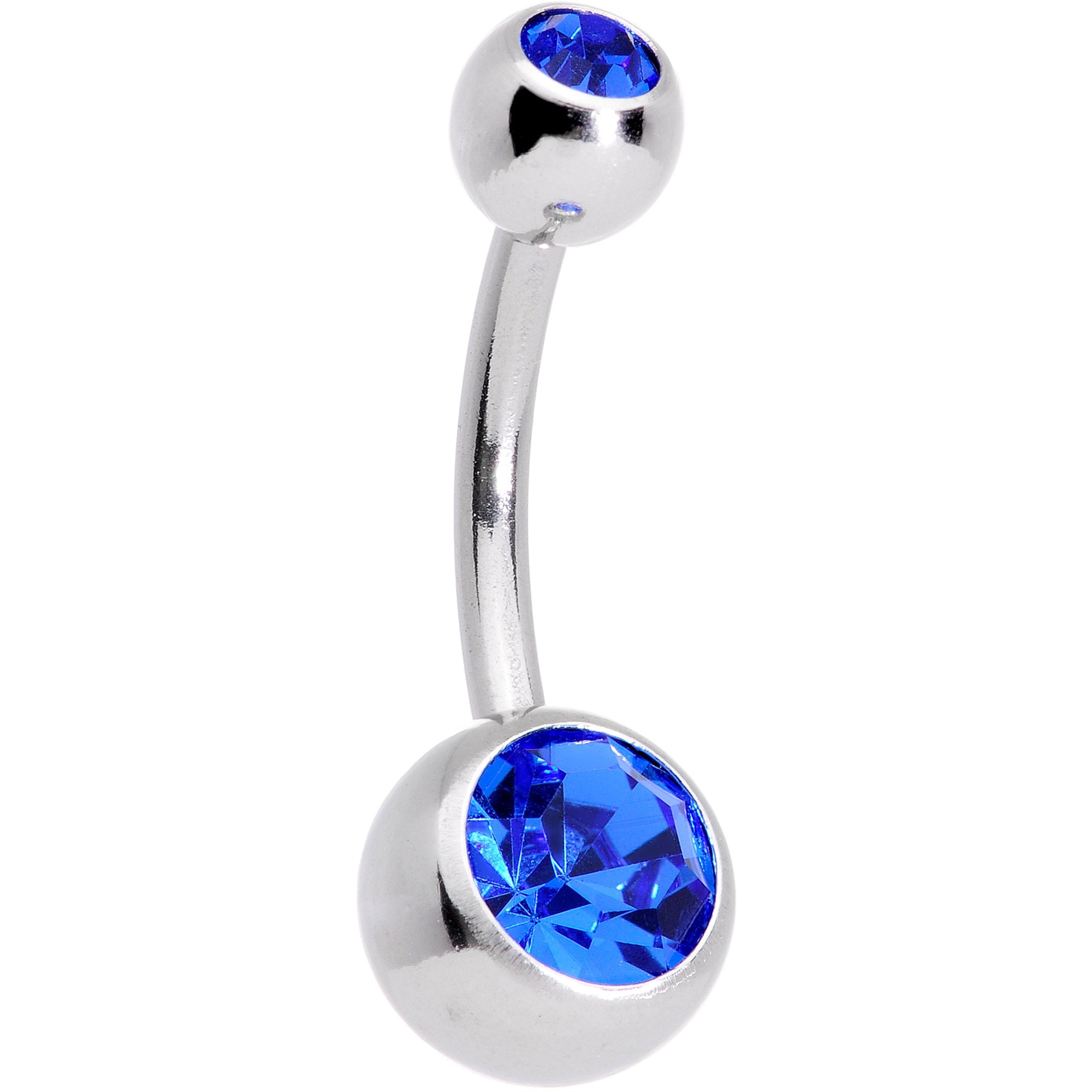 Blue Gem Variety Party Crescent Moon Star Belly Ring Set of 4