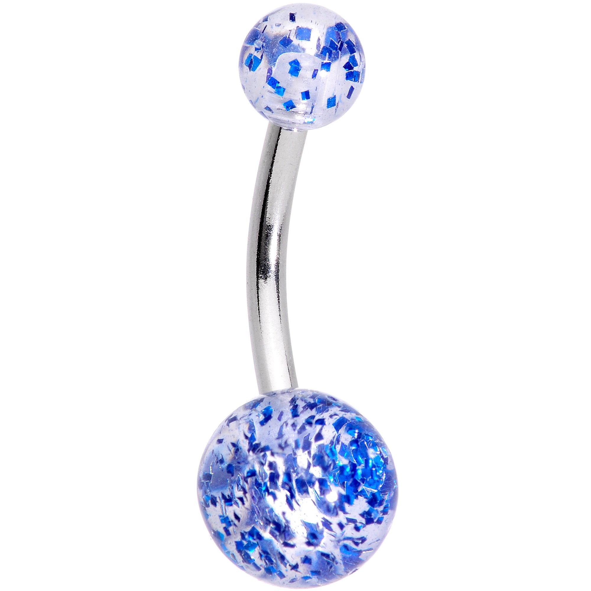 Blue Gem Variety Party Crescent Moon Star Belly Ring Set of 4