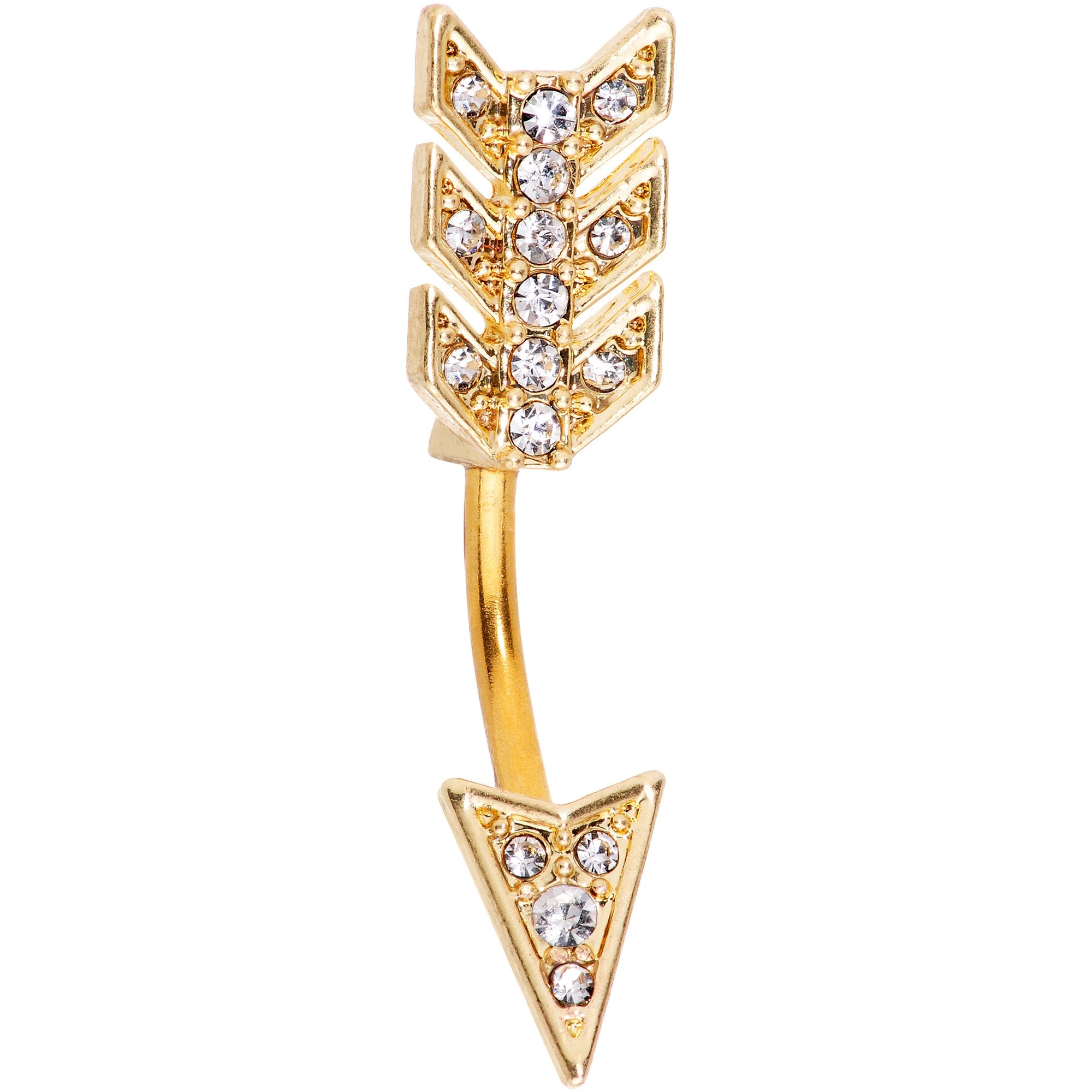 Clear Gem Minerva Arrow Reversible Belly Ring