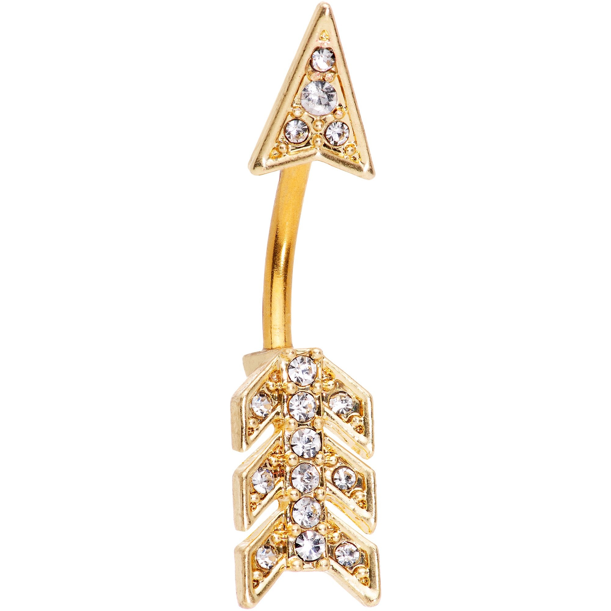 Clear Gem Minerva Arrow Reversible Belly Ring