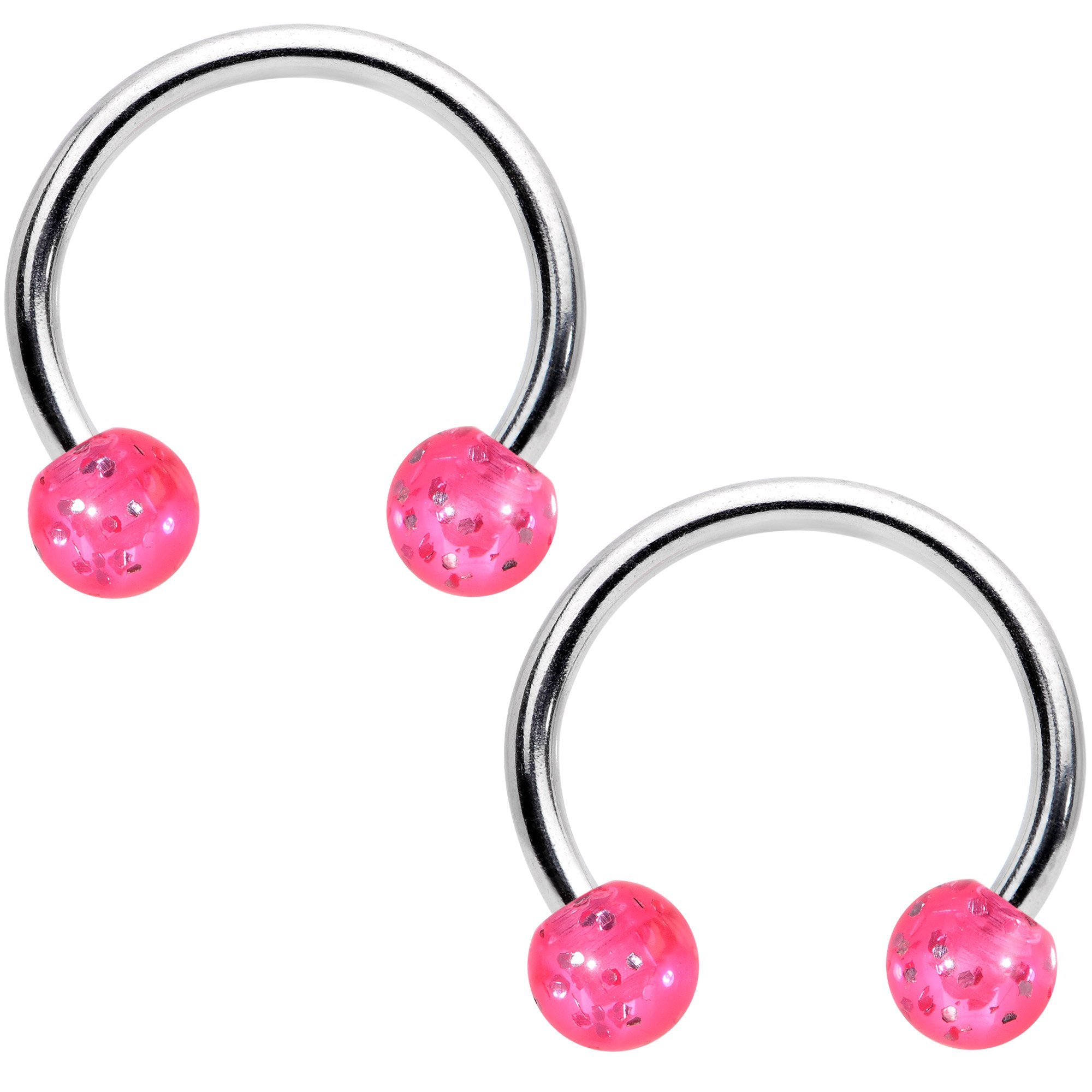 14 Gauge Pink Purple Butterfly Horseshoe Barbell Nipple Ring Set of 4