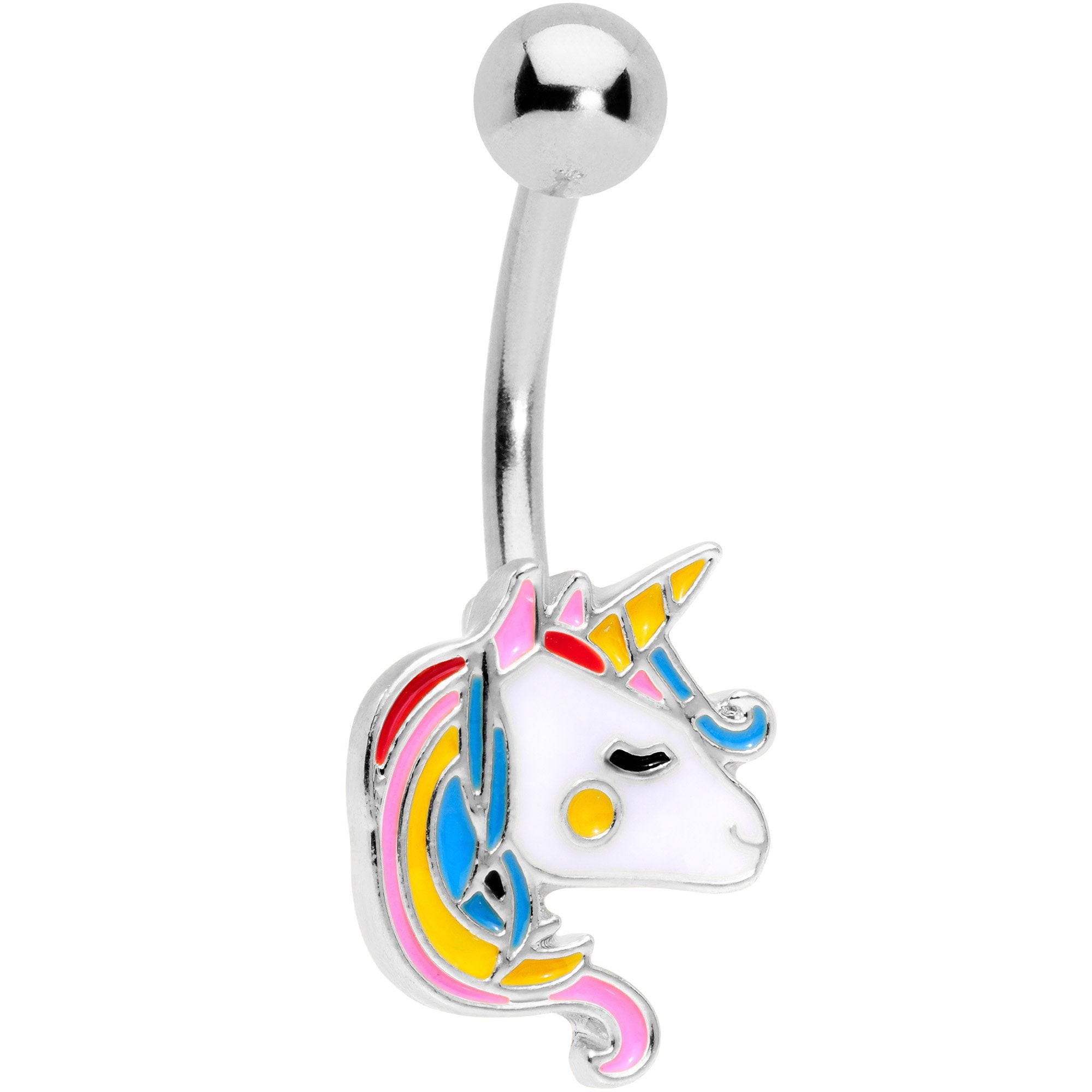 Color Swirl 80s Retro Unicorn Belly Ring