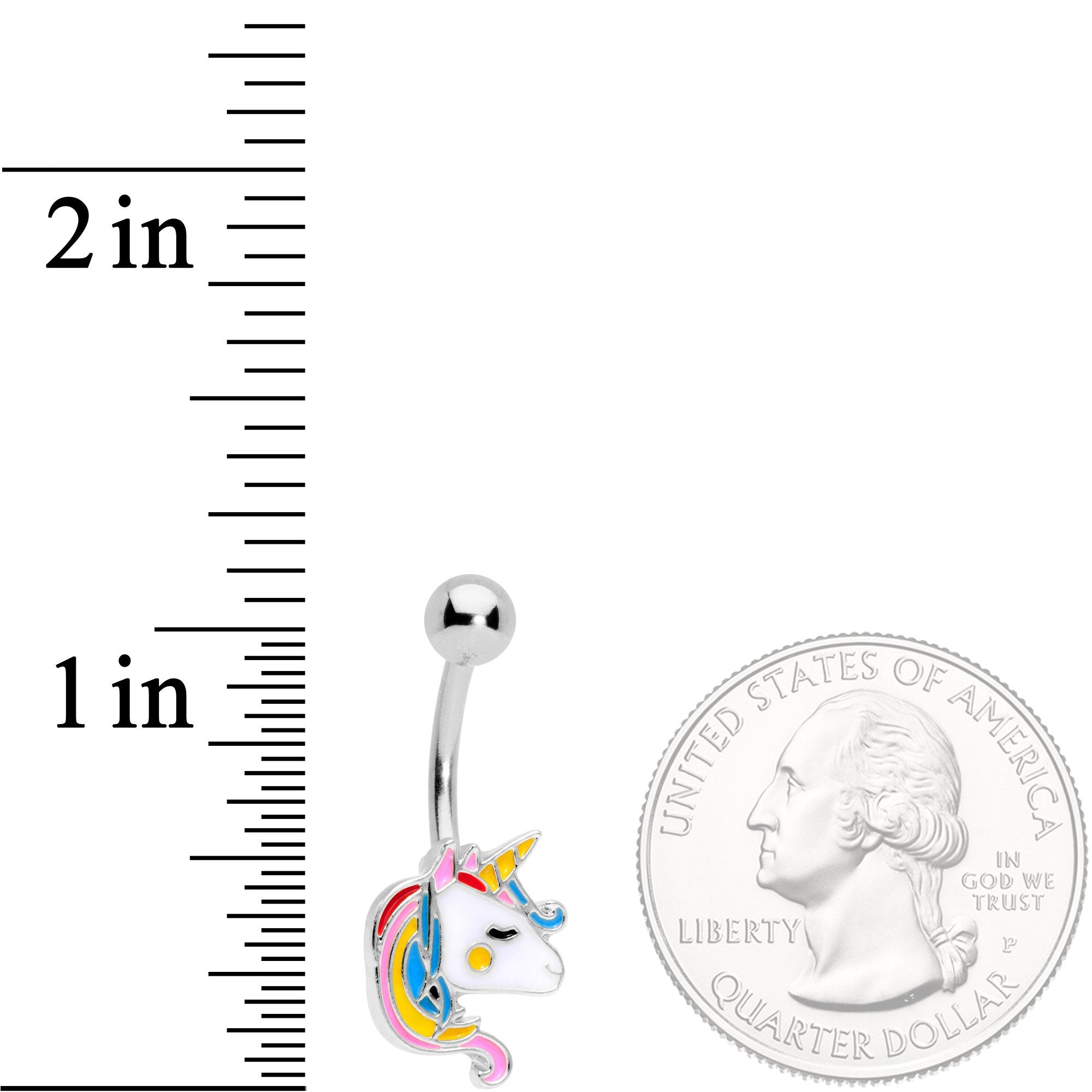 Color Swirl 80s Retro Unicorn Belly Ring