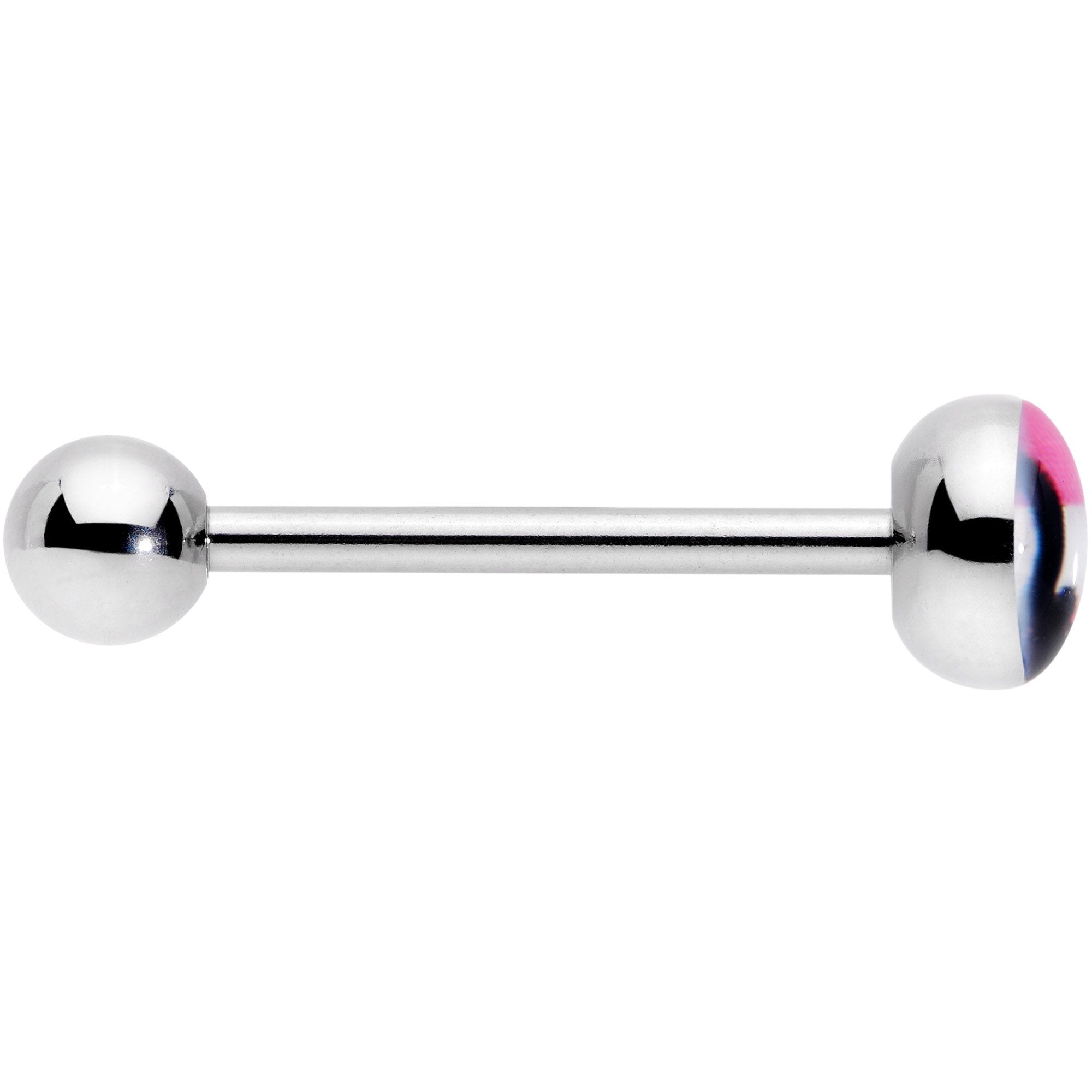 Pink Blue White Transgender Pride Logo Barbell Tongue Ring