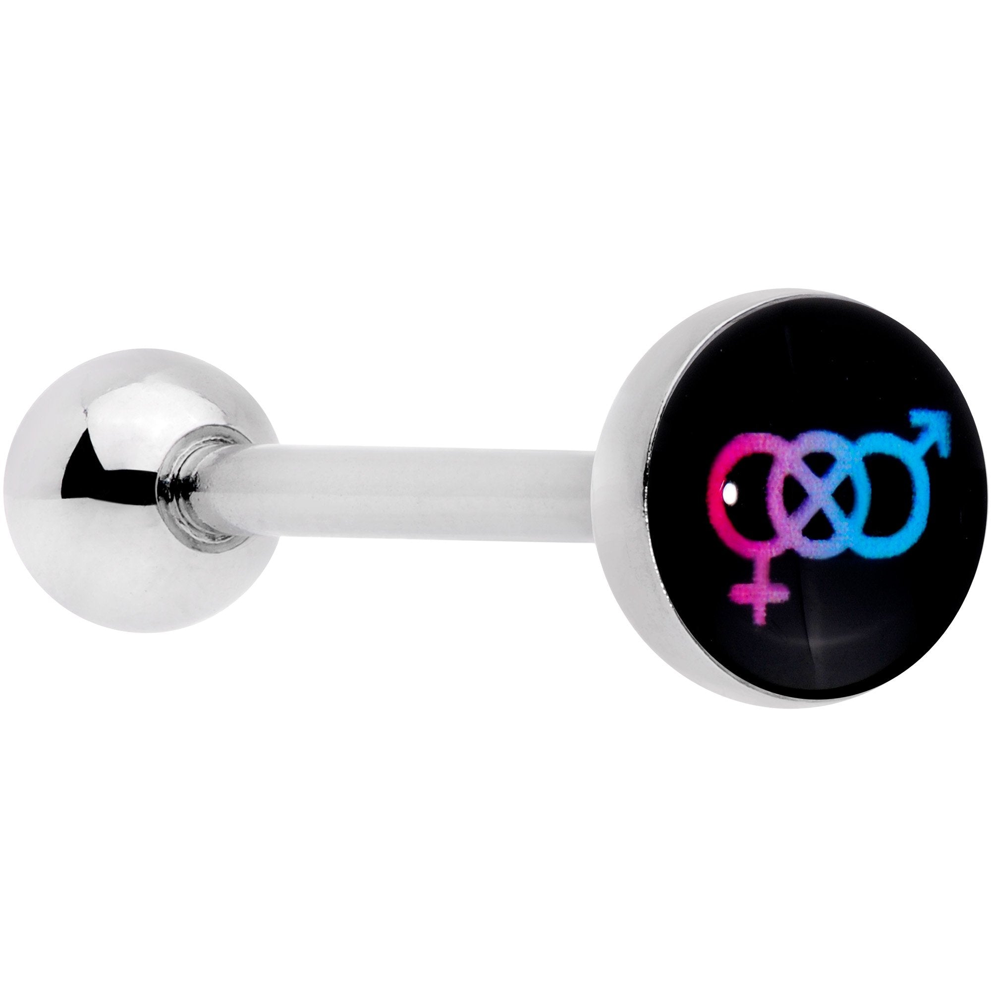 Bisexual Pride Flag Barbell Tongue Ring