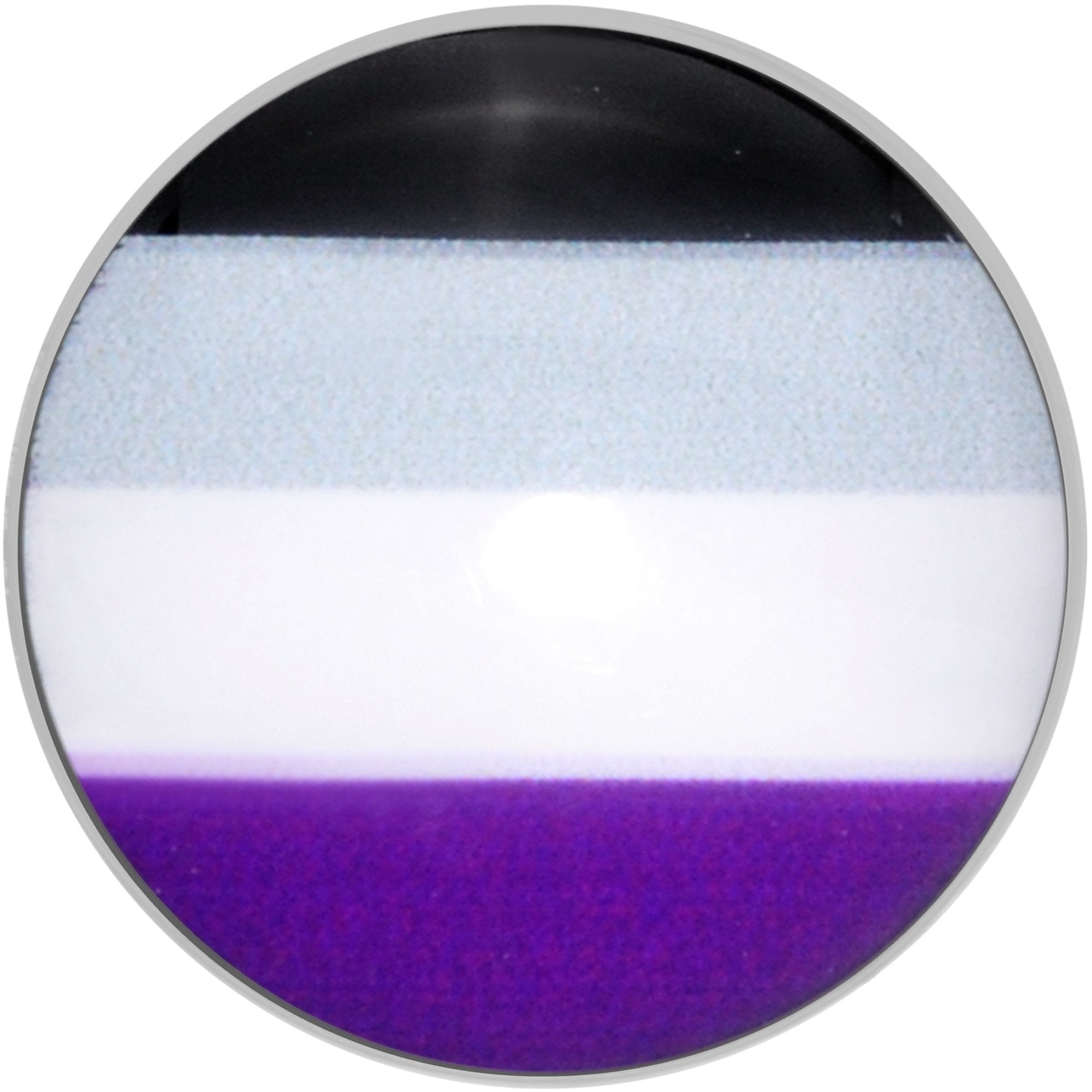 Black Grey White Purple Asexual Pride Flag Barbell Tongue Ring