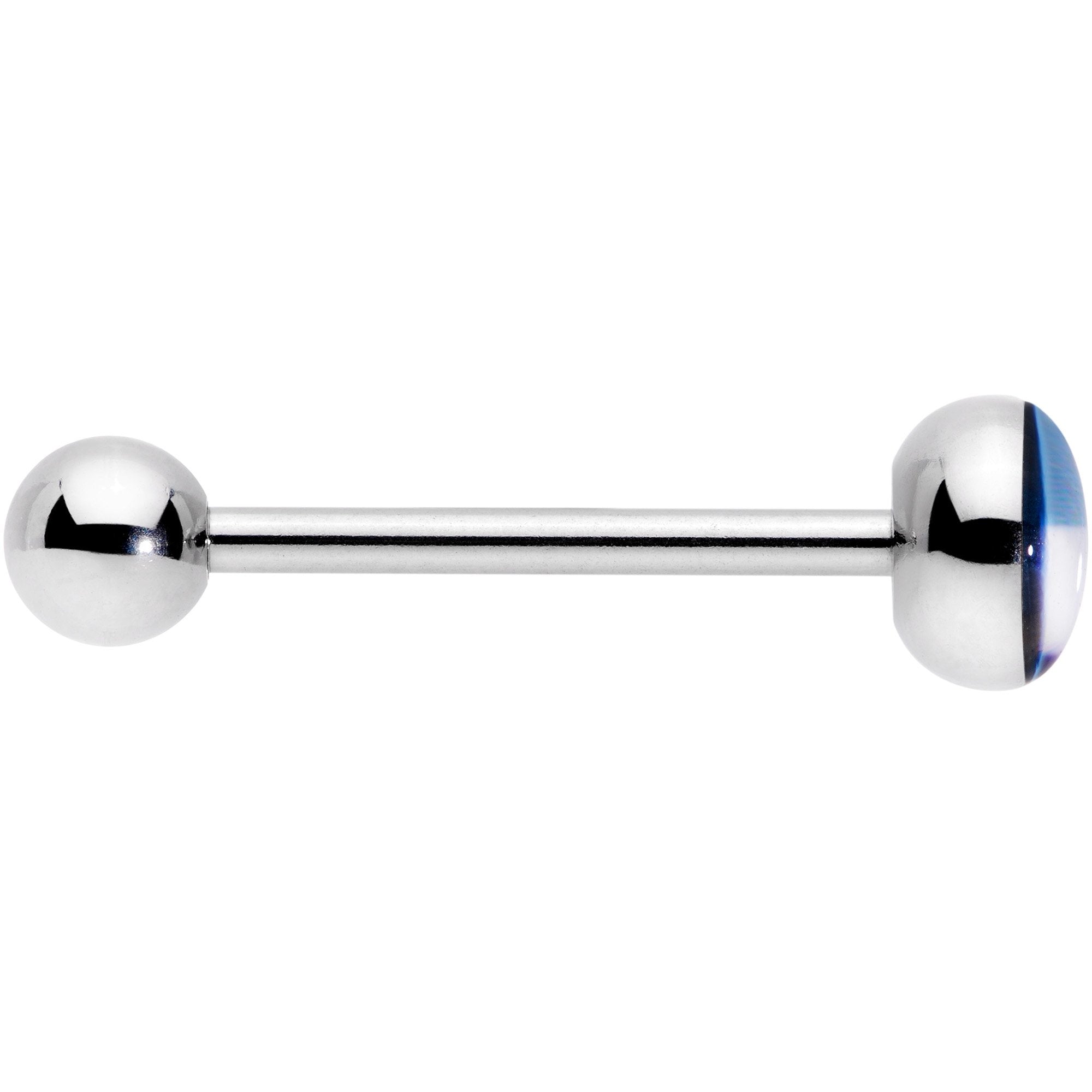 Black Grey White Purple Asexual Pride Flag Barbell Tongue Ring