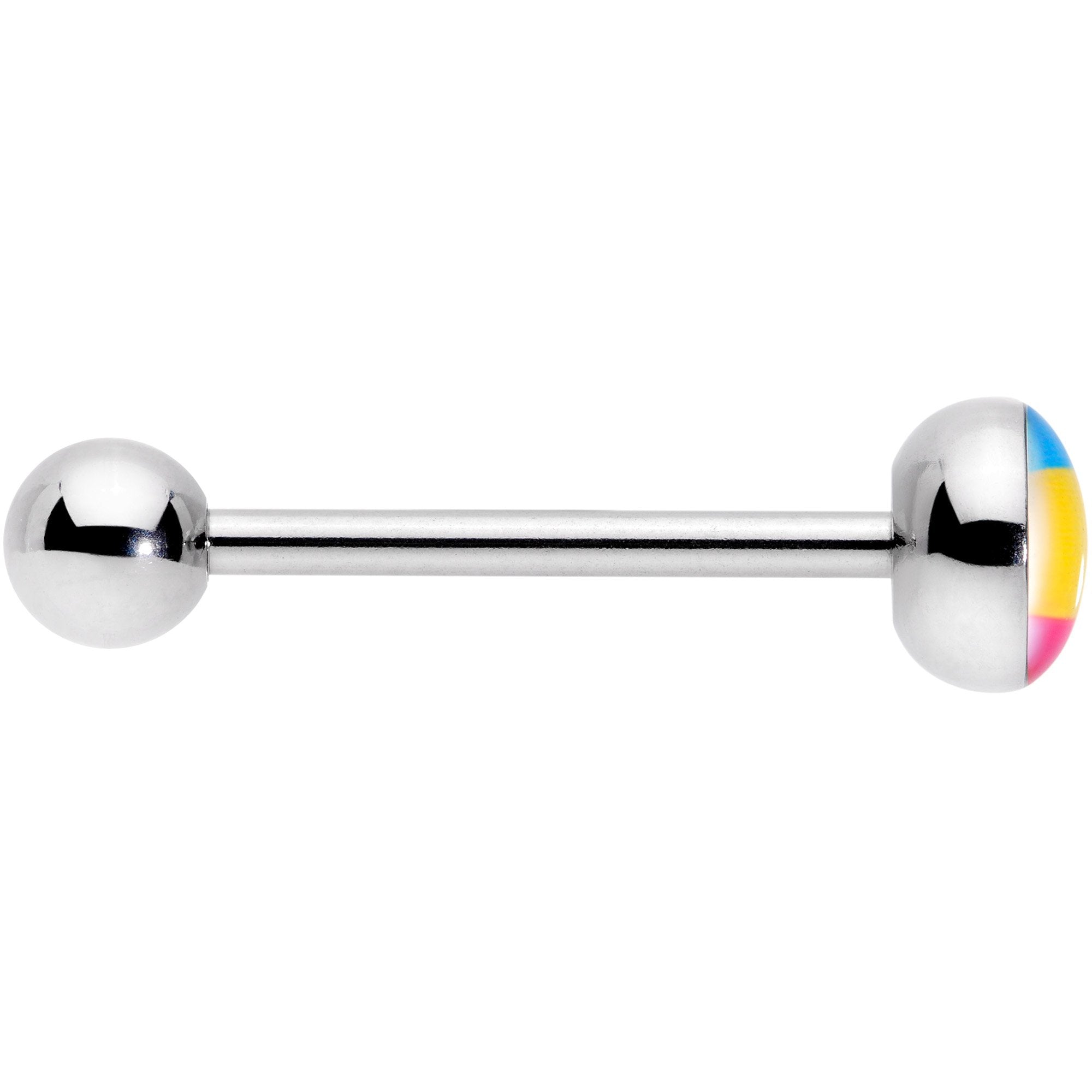 Red Yellow Blue Pansexual Pride Flag Barbell Tongue Ring