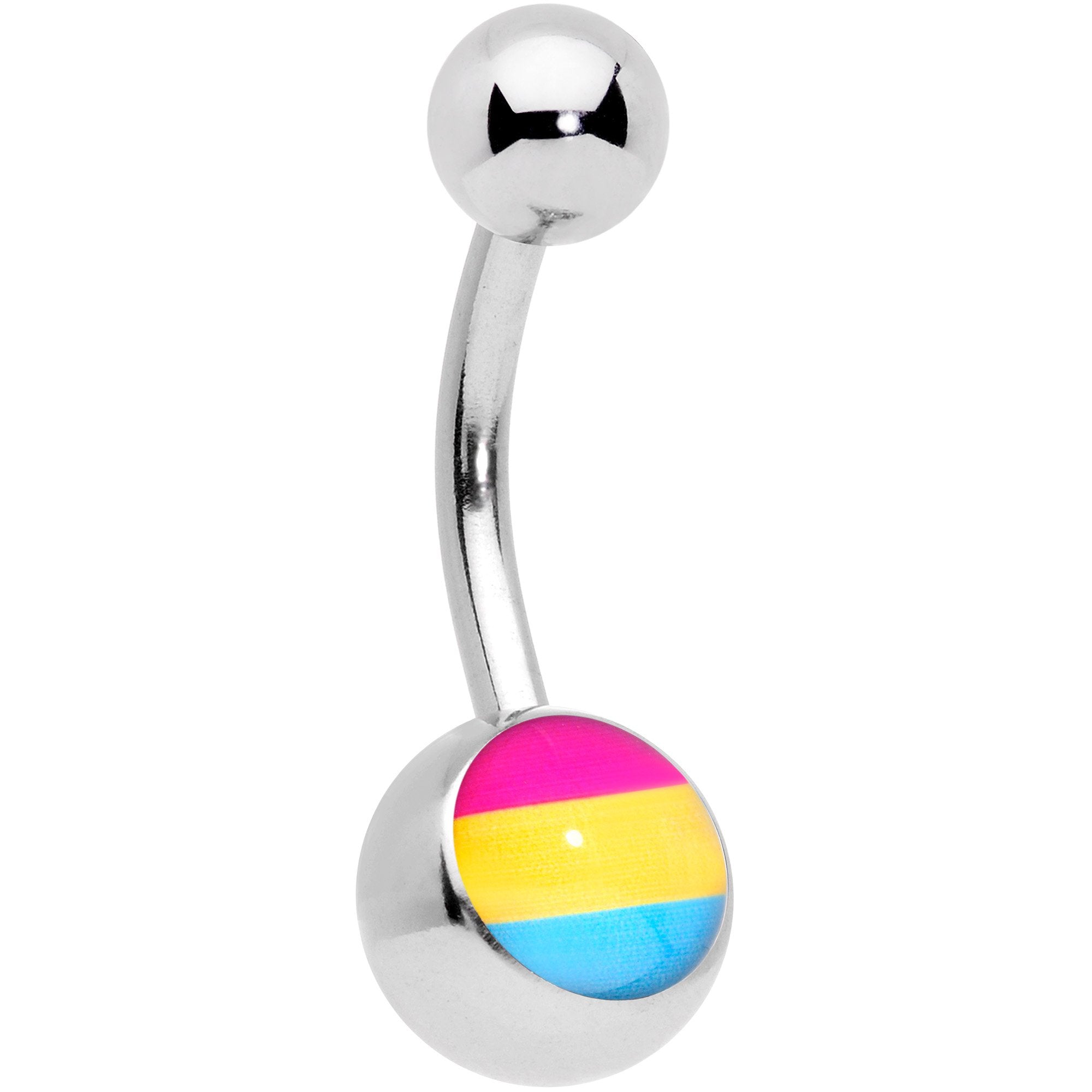 Red Yellow Blue Pansexual Pride Flag Belly Ring