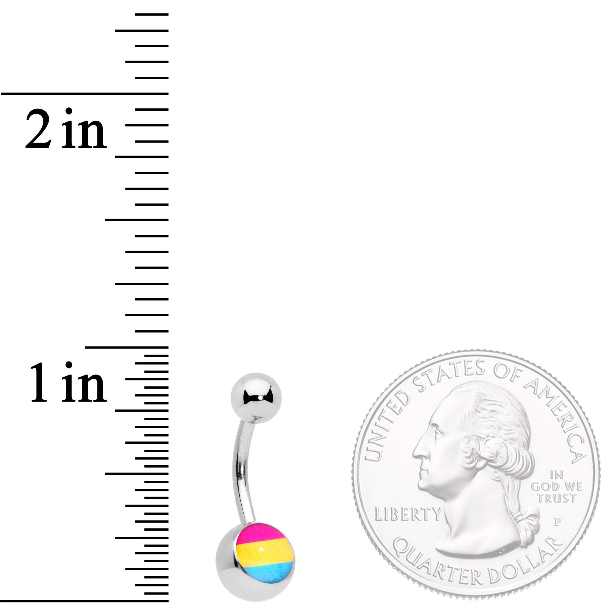 Red Yellow Blue Pansexual Pride Flag Belly Ring