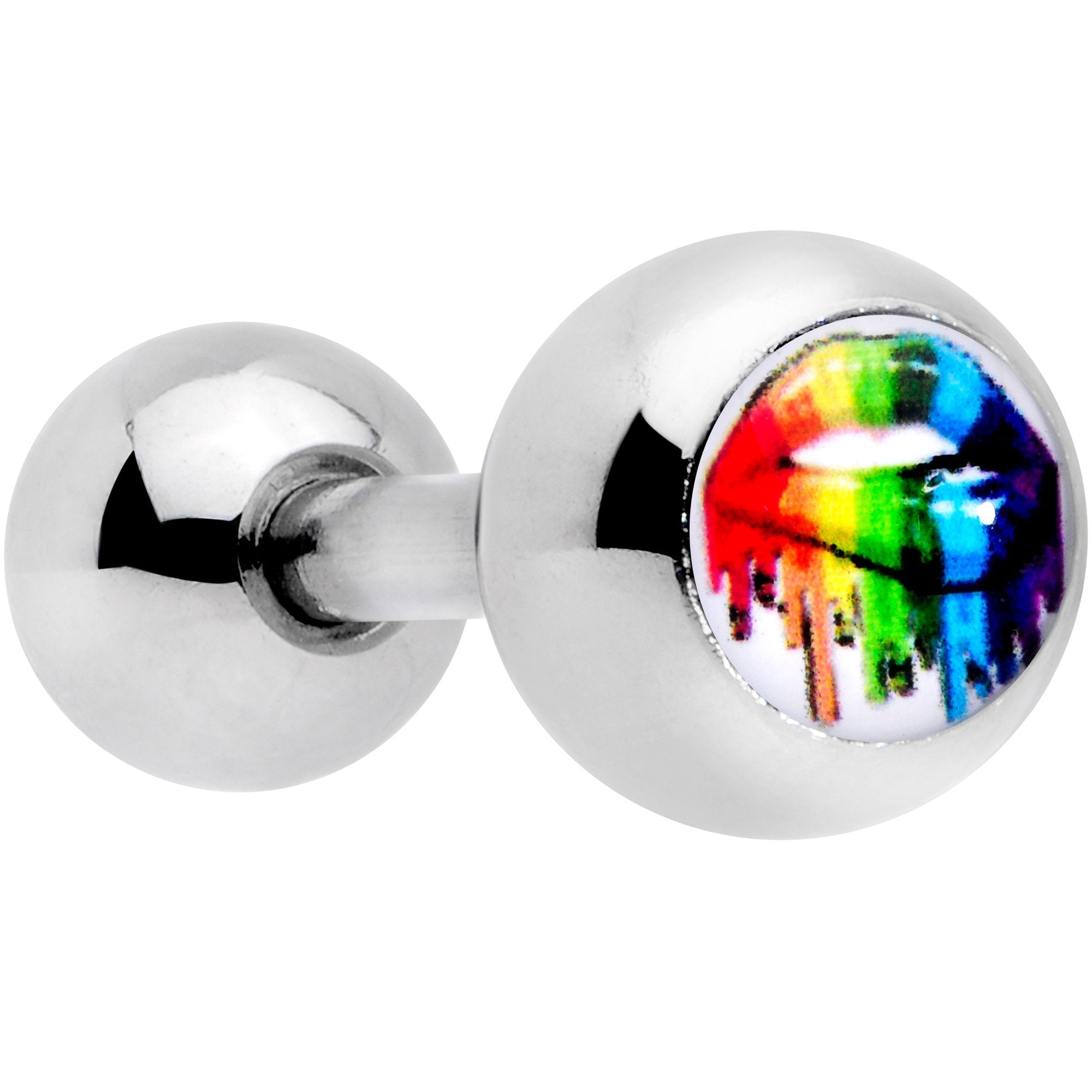 16 Gauge 1/4 Rainbow Lips Cartilage Tragus Earring