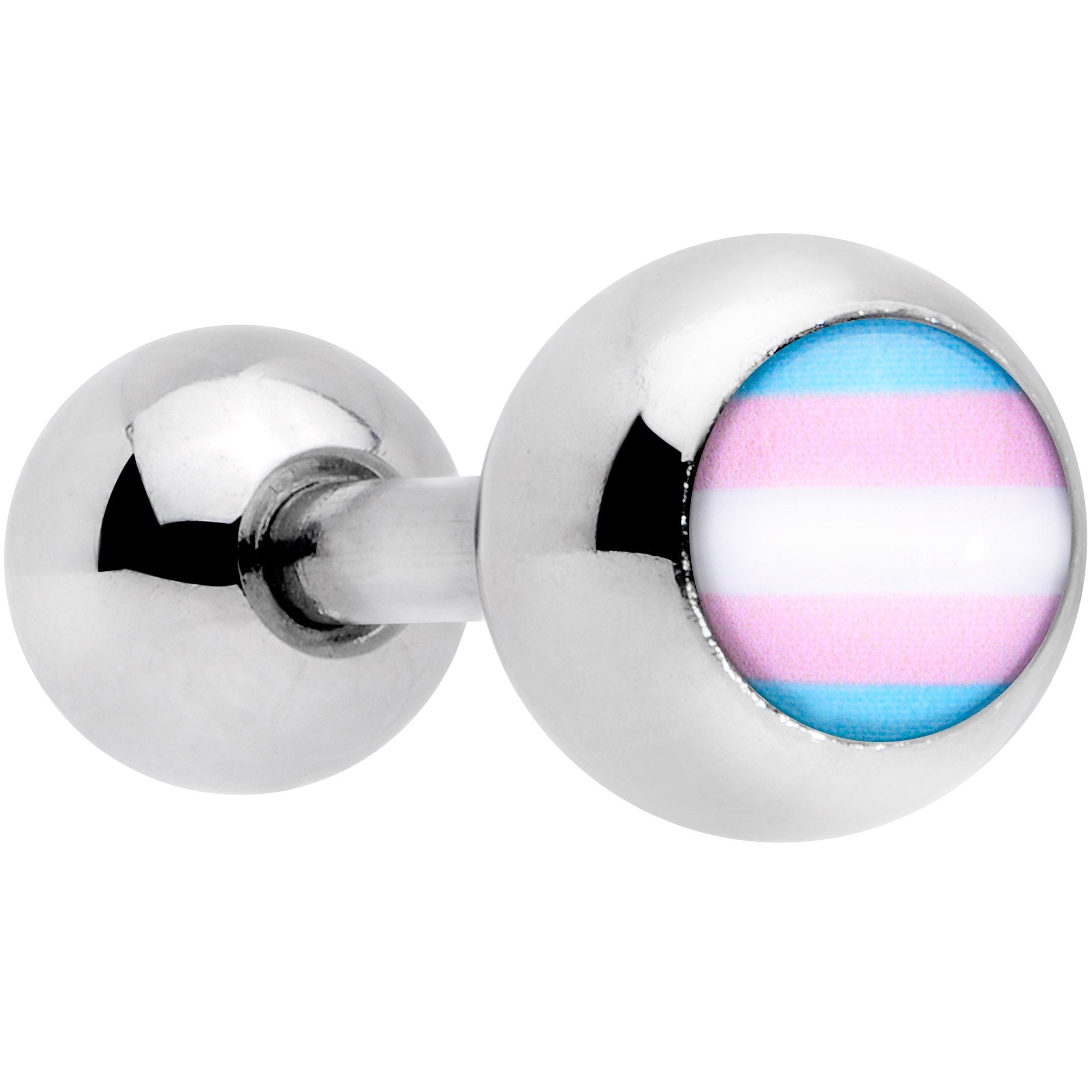 16 Gauge 1/4 Pink Blue Transgender Pride Flag Cartilage Tragus Earring