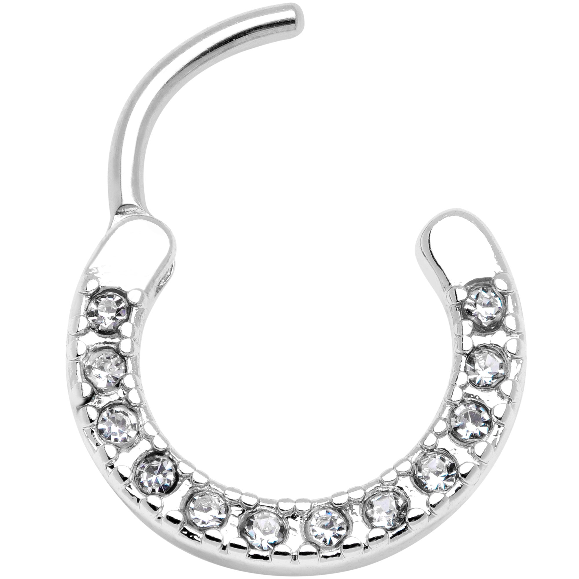 16 Gauge 3/8 Clear Gem Paved Septum Clicker