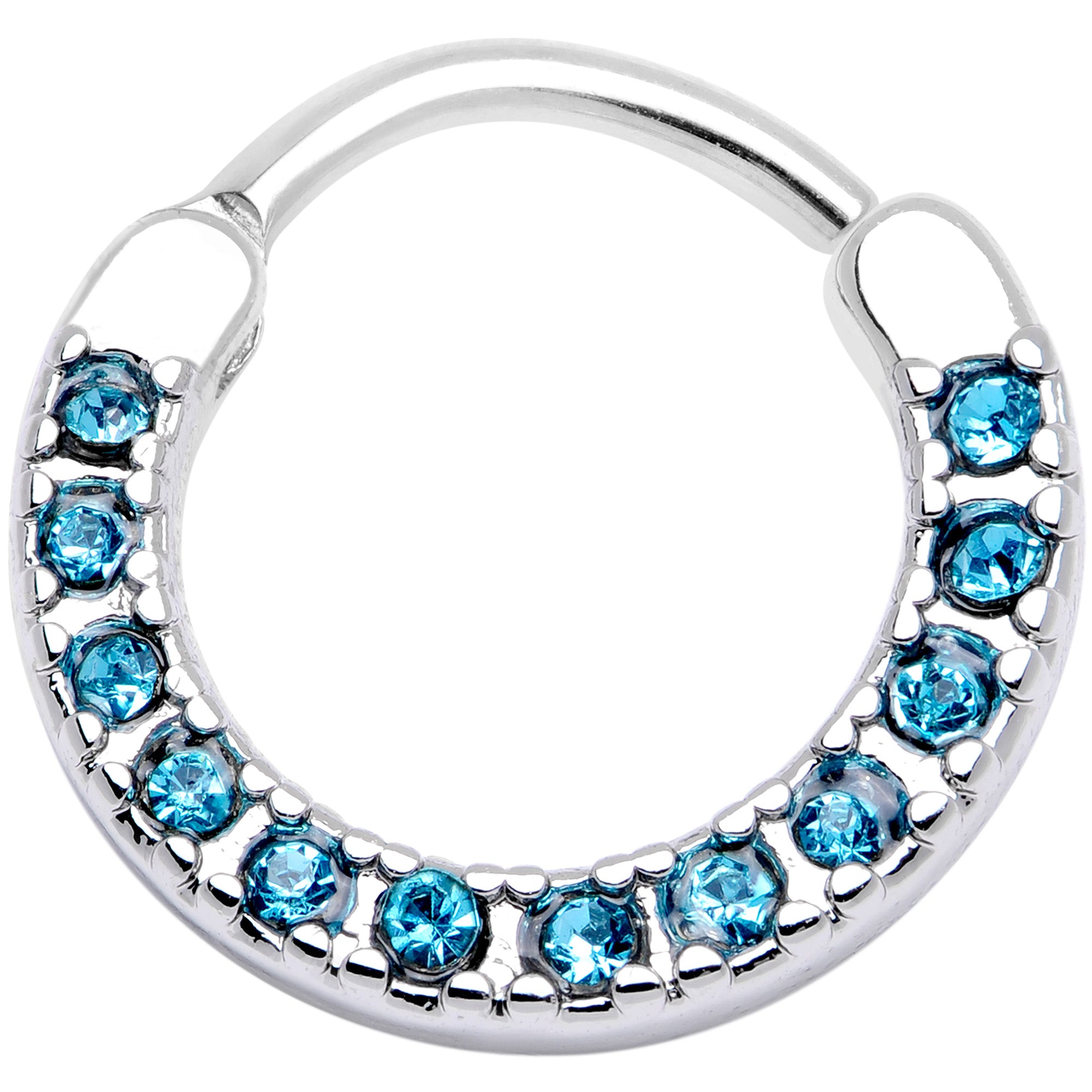 16 Gauge 3/8 Aqua Gem Paved Septum Clicker