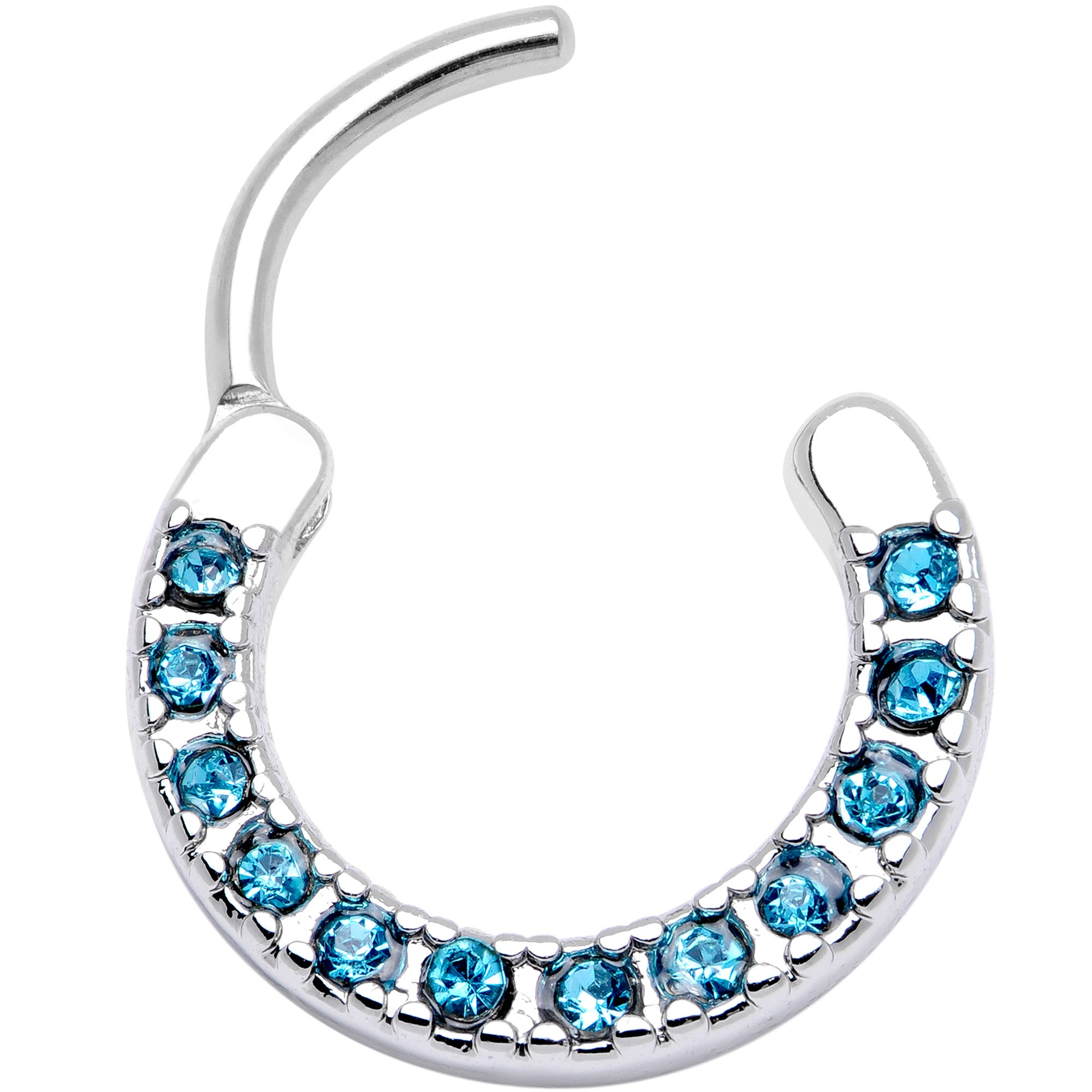 16 Gauge 3/8 Aqua Gem Paved Septum Clicker