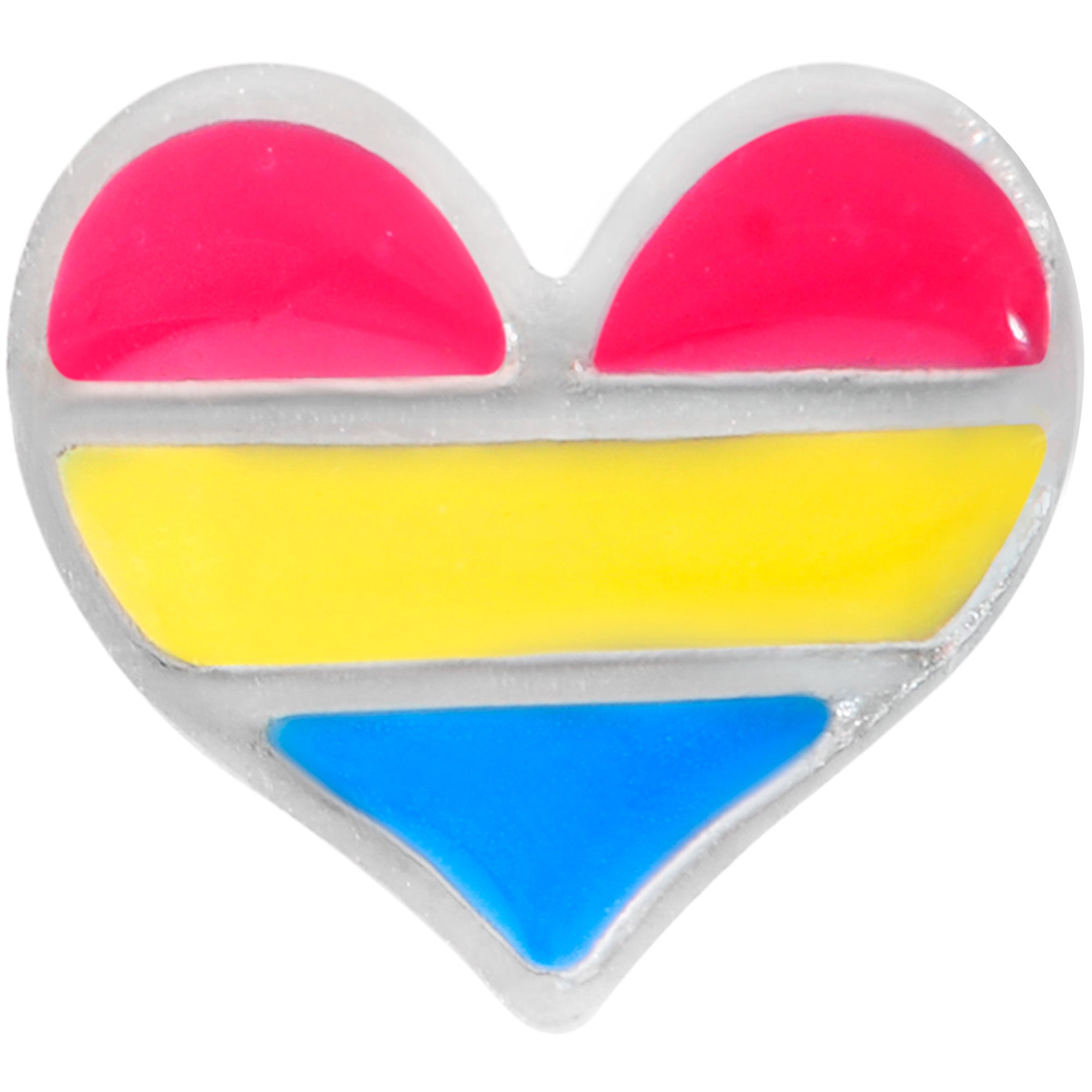 16 Gauge 1/4 Pansexual Pride Heart Cartilage Tragus Earring