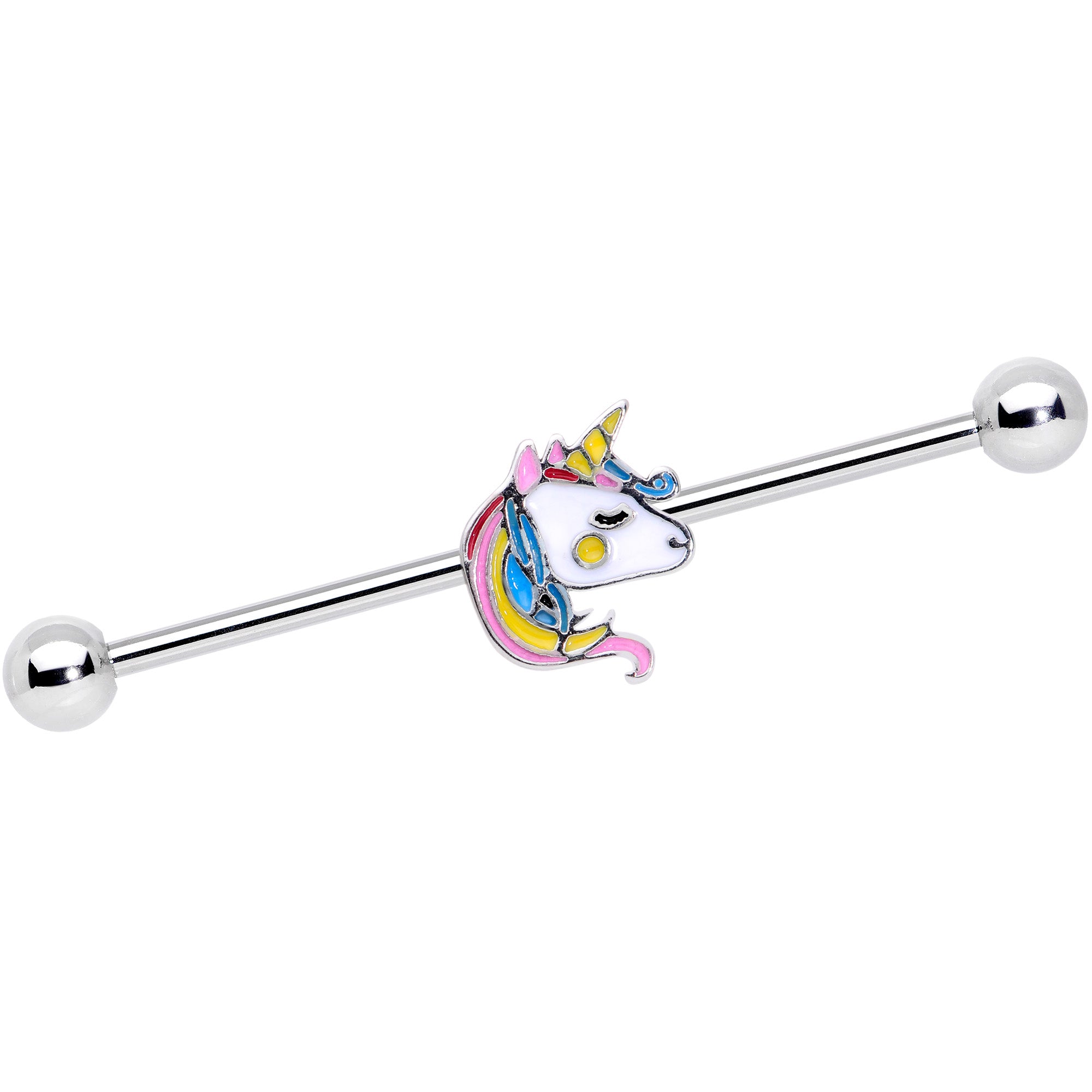 14 Gauge Pastel Unicorn Industrial Barbell 38mm