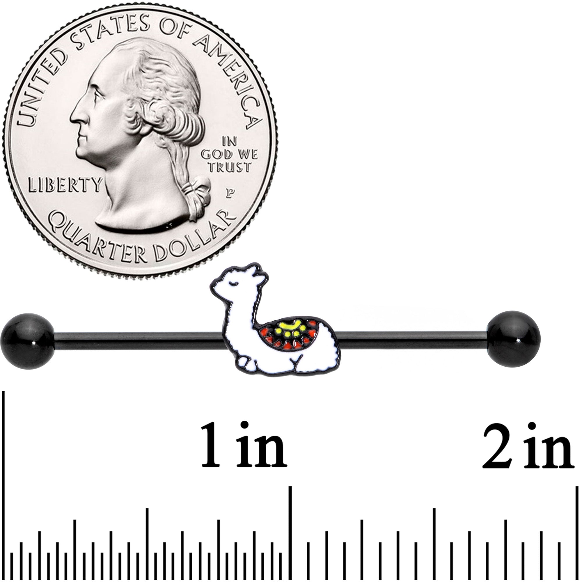 14 Gauge Sleepy Llama Industrial Barbell 38mm