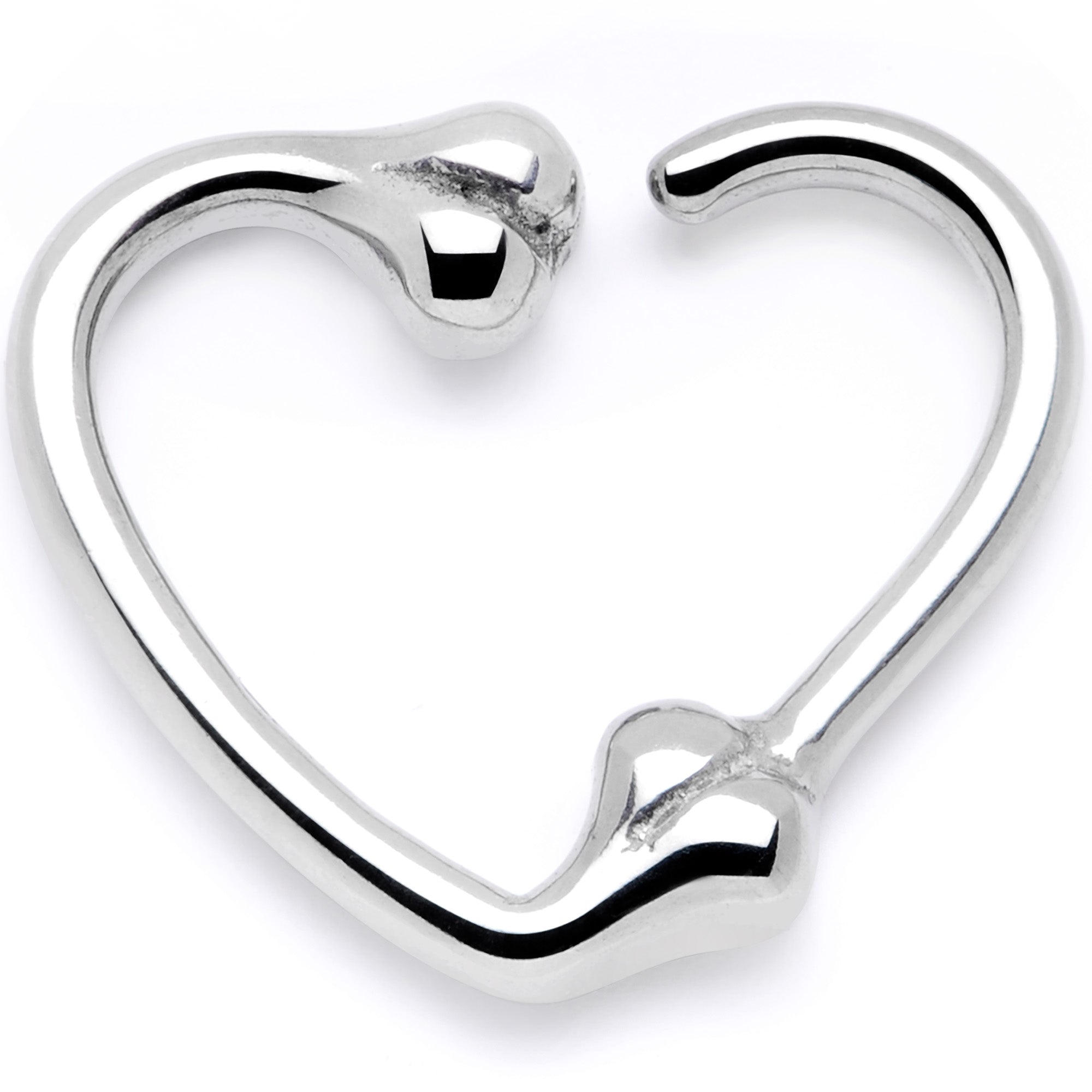 16 Gauge 3/8 Bone Heart Right Ear Closure Ring