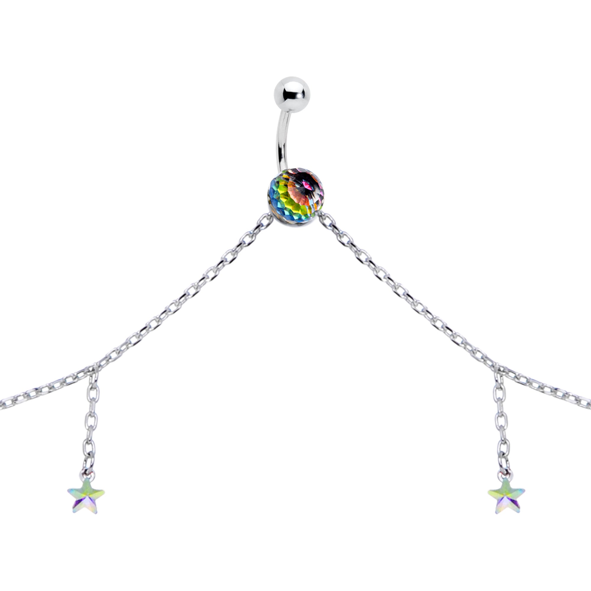 Iridescent clearance belly ring