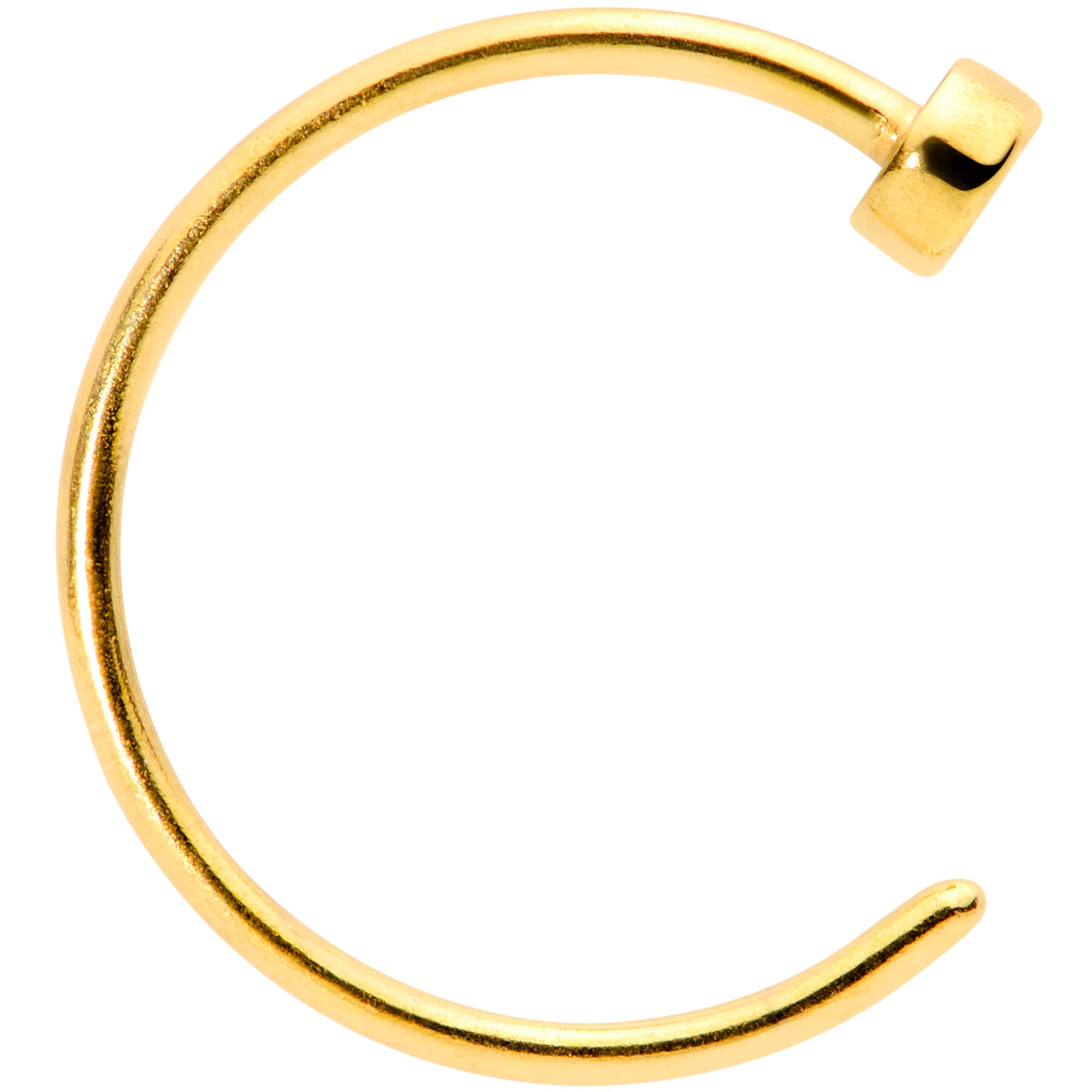 22 Gauge 5/16 Gold Tone Disc Nose Hoop