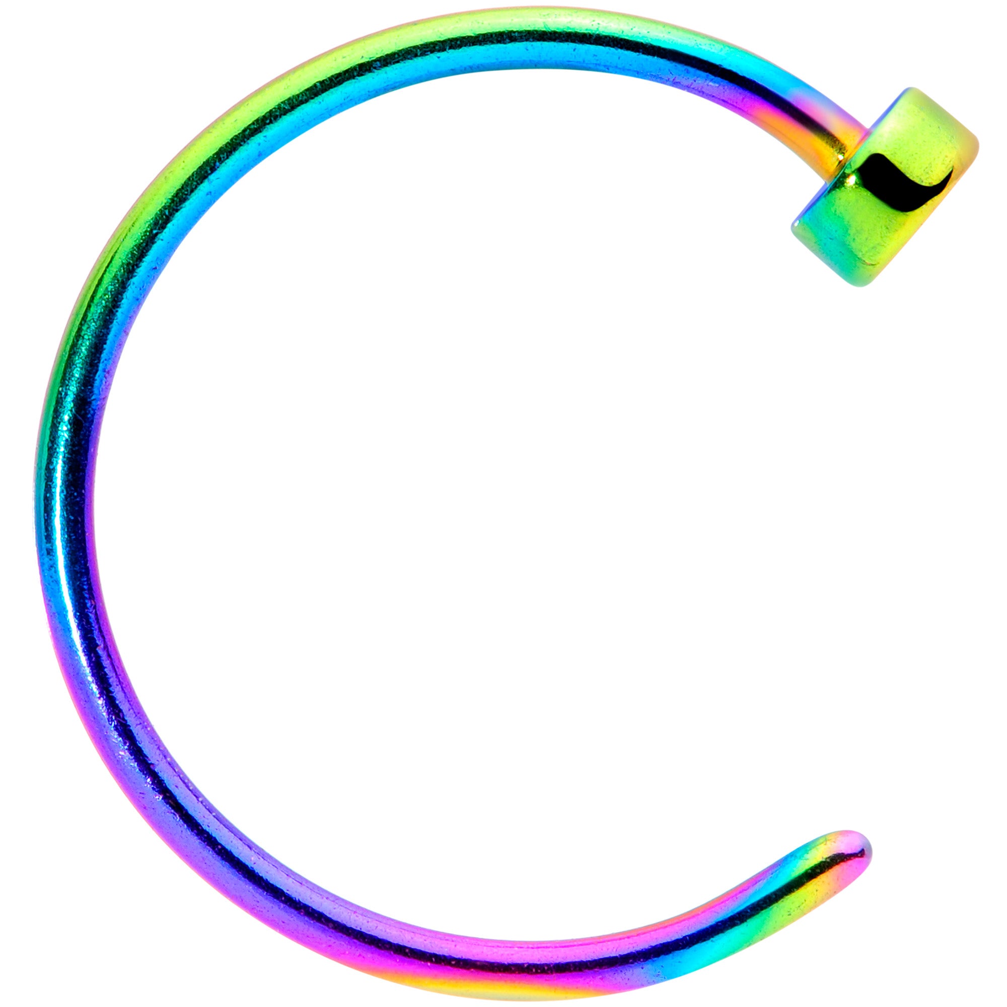 22 Gauge 5/16 Rainbow Disc Nose Hoop