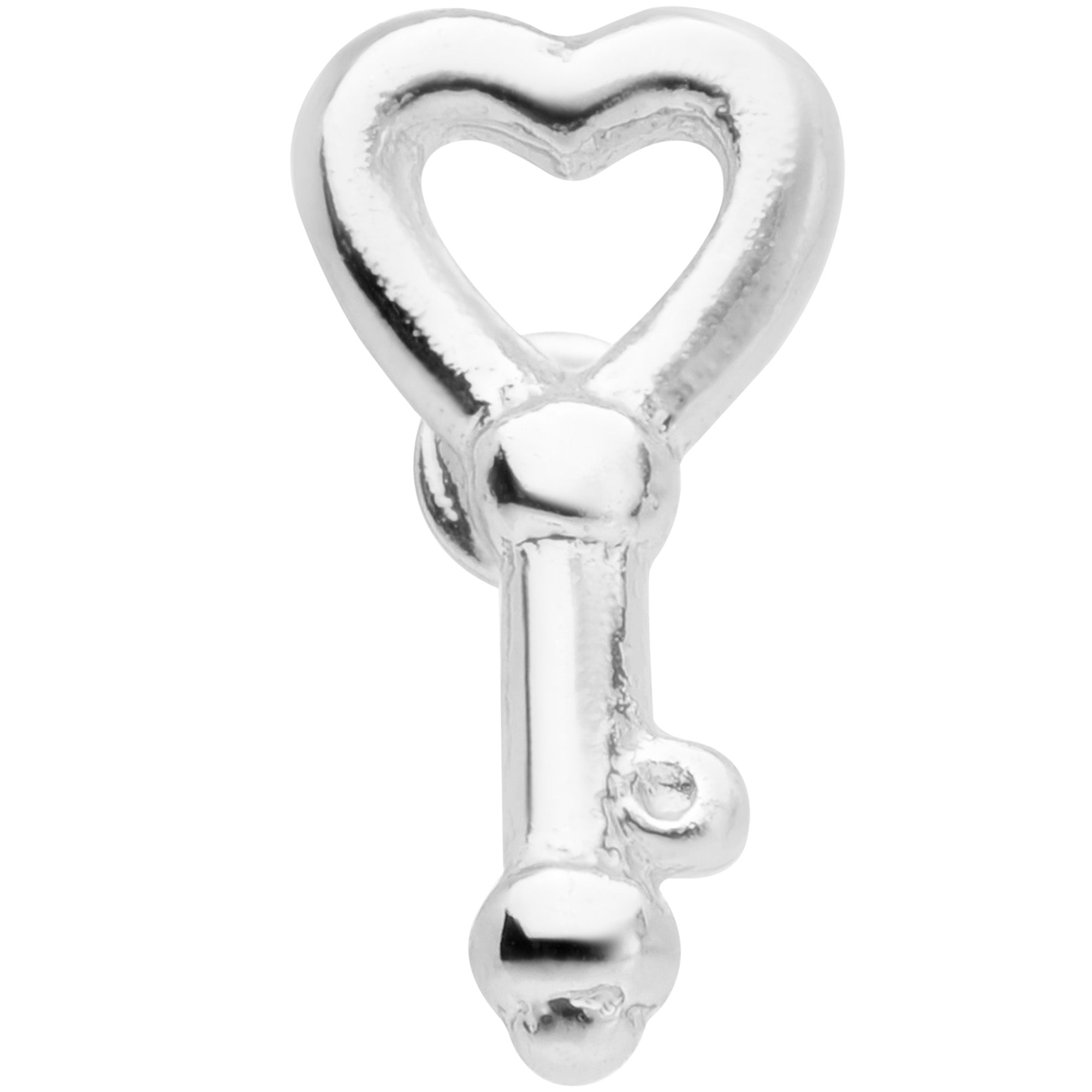 18 Gauge 5/16 Key to Your Heart L Shaped Nose Ring