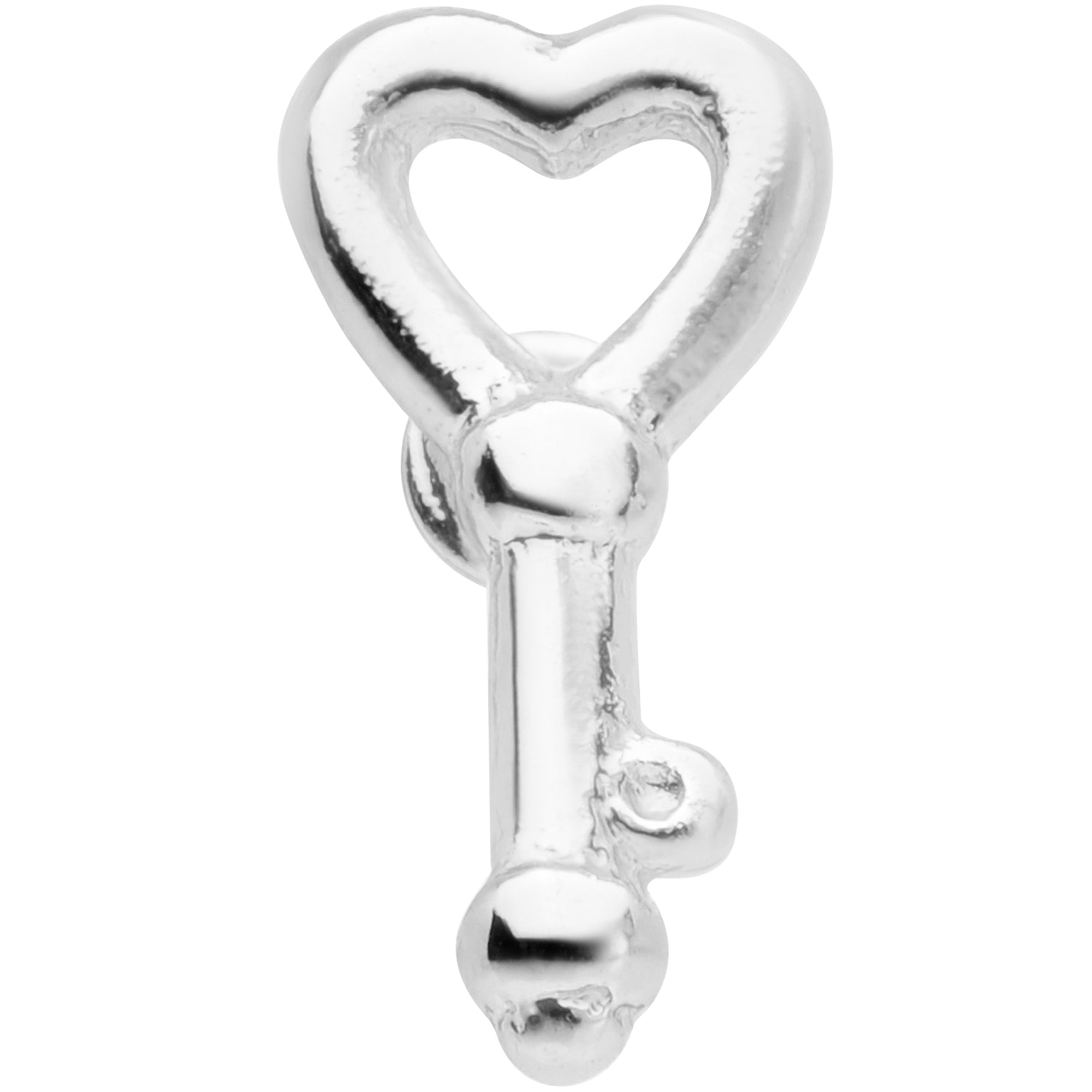 22 Gauge 5/16 Key to Your Heart L Shaped Nose Ring