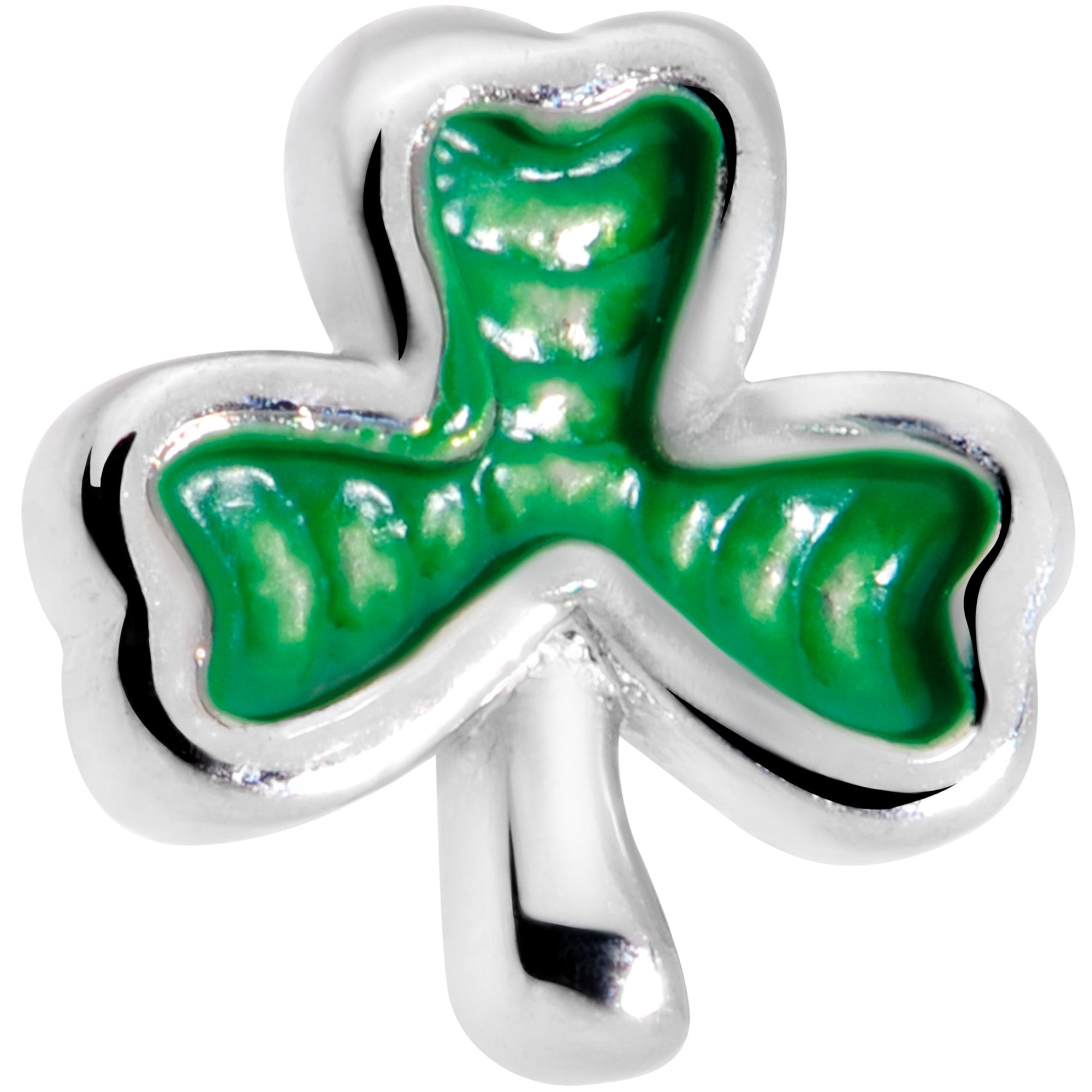 22 Gauge 5/16 St Patricks Day Shamrock L Shaped Nose Ring